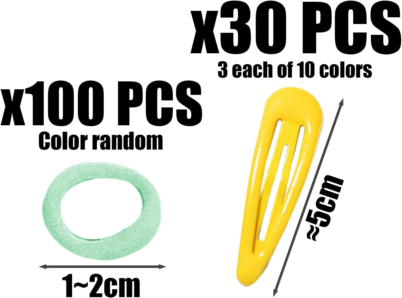 30 Pieces Cute Hair Pins and 100 Pieces Mini Hair Rings, Children'S Hair Accessories, Elastic Hair Rings, Hairstyle Design Accessories
