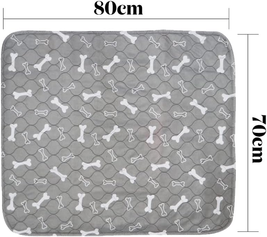 Pet Dog Cat Puppy Training Pee Reusable Pads Cushion Bed Absorbent Mat Washable,70X80Cm - Grey Bone