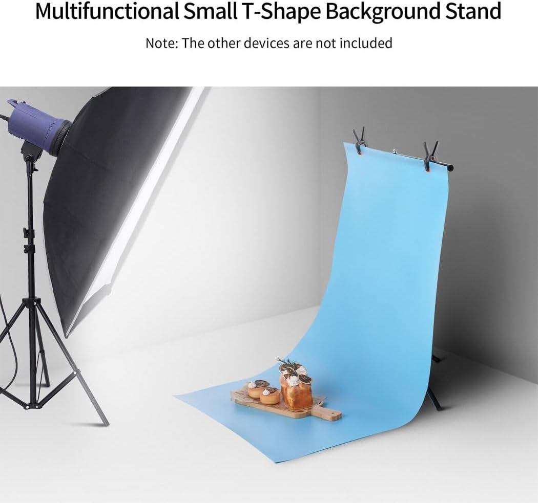 Adjustable T-Shape Backdrop Stand Kit Photo Background Screen Photography with Two Clamp (0.7 * 0.8 M / 2.3 * 2.62Ft) image number 6