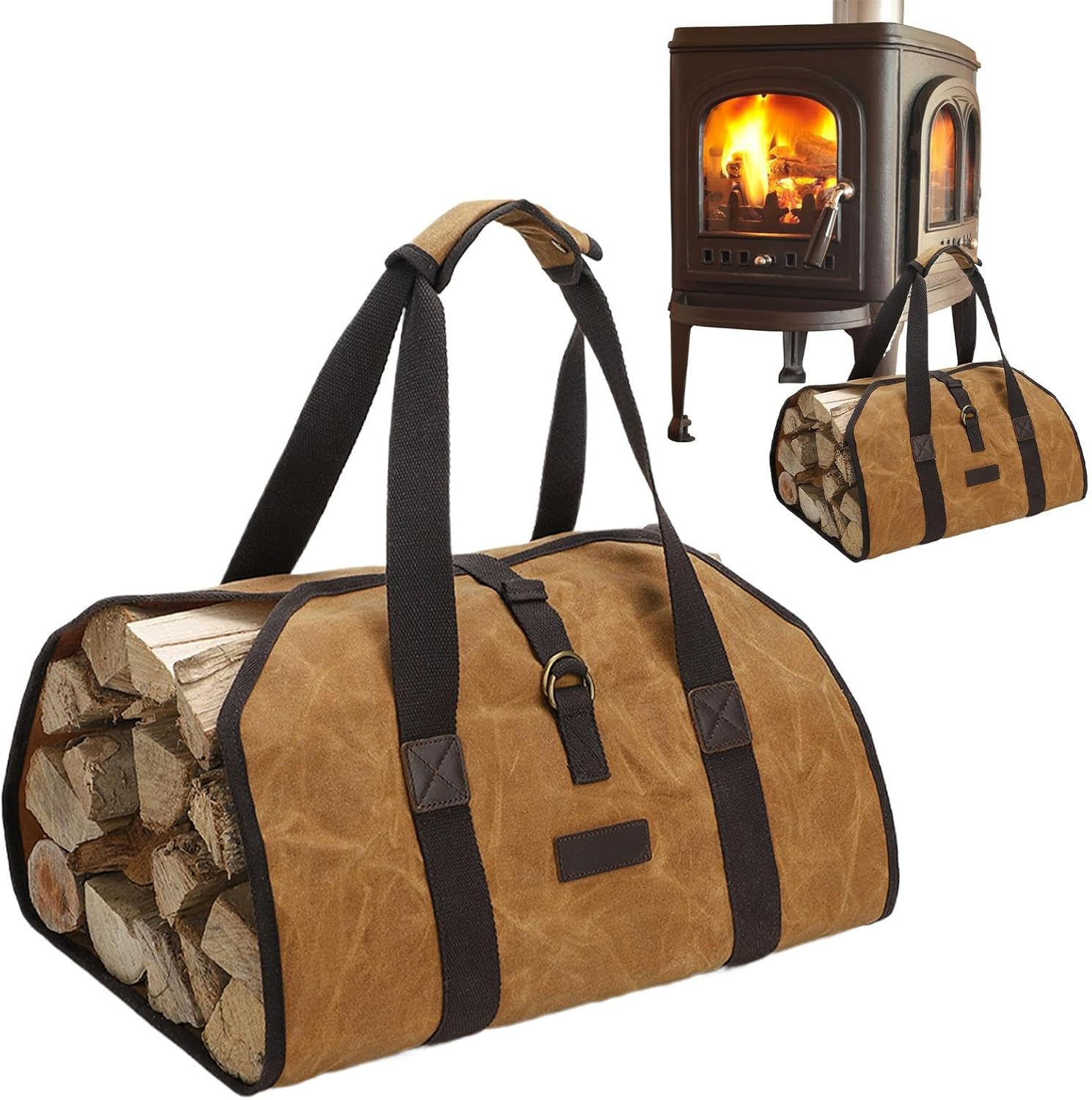 Log Carrier for Firewood Tote Bag,Outdoor Firewood Tote Bag,Firewood Carrier,Firewood Storage Bag, for Indoor, Outdoors, All Weather Camping image number 4