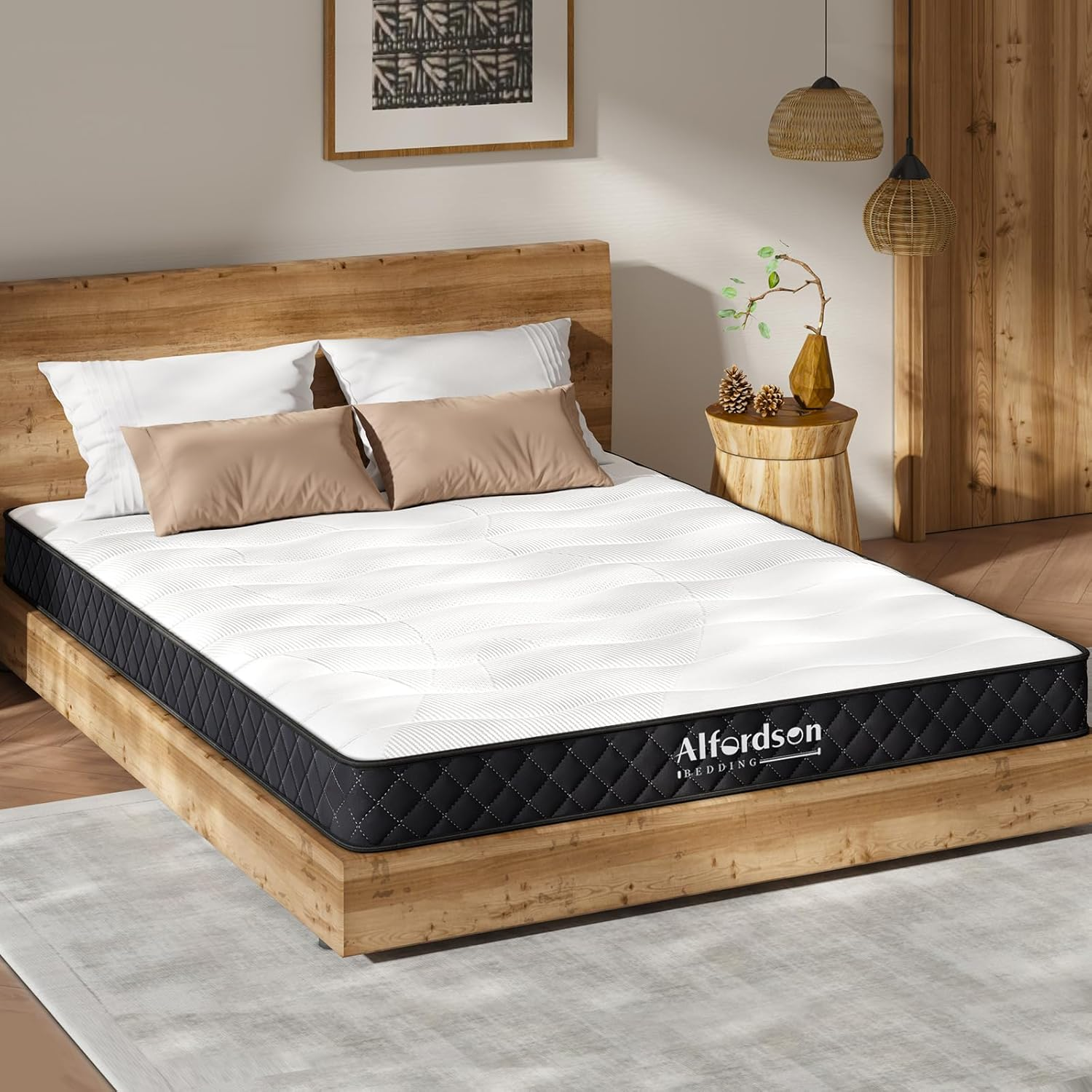 ALFORDSON Double Size Mattress with Tight Top, 15Cm Thickness, Memory Foam and Bonnell Spring System for Bed Frame Bed Base, Medium Firm, Odeta Series image number 6