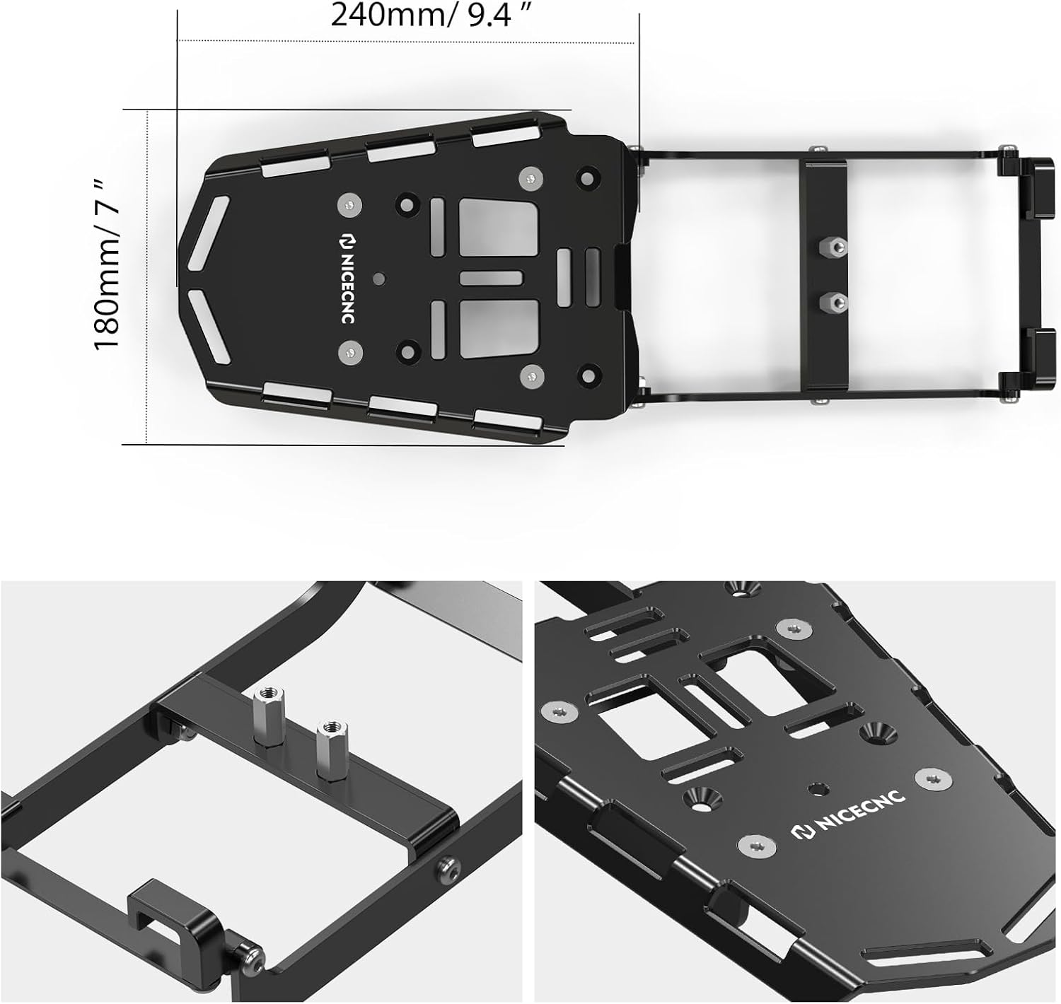 NICECNC Rear Luggage Rack Compatible with Surron Light Bee X/S/ L1E Tail Cargo Holder Compatible with Segway X160 X260 Capacity up to 5 Kg image number 6