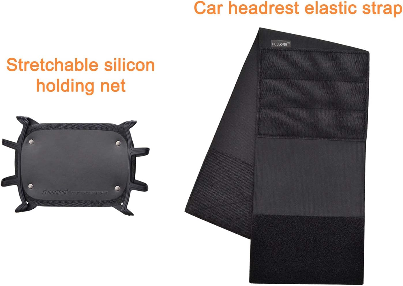 Switch Car Mount, FULLONG Car Headrest Mount Silicon Holder, Compatible with Switch - Black