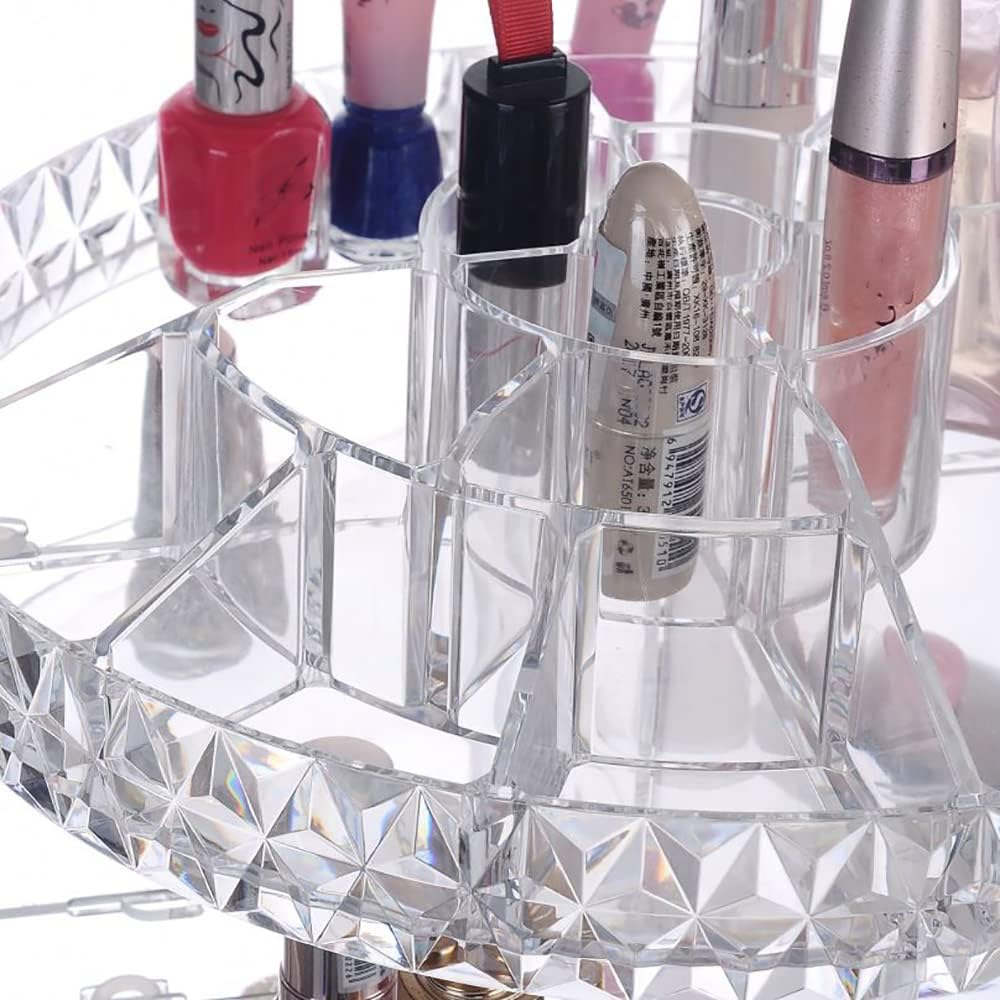 Uandhome Acrylic Makeup Organiser, Rotating 7 Layer Large Capacity Cosmetics Organiser, 360 Degree Cosmetic Organiser Transparent Make up Organisers and Storage Perfect for Dresser Bedroom Bathroom