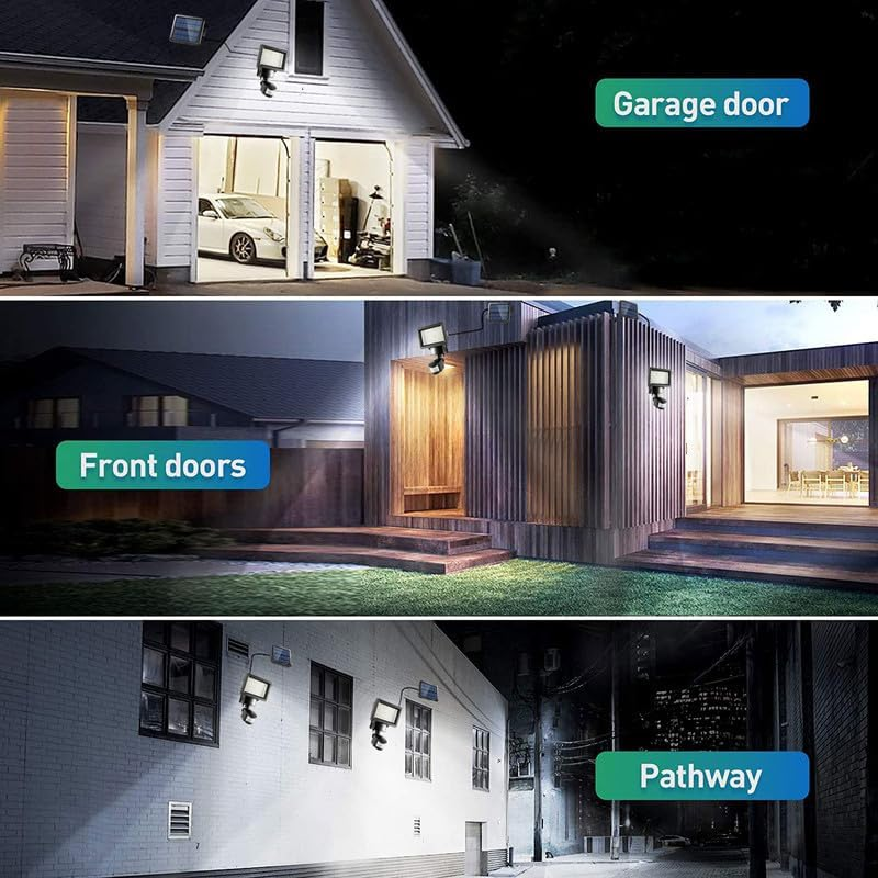 Solar Lights Outdoor, Solar Wall Lights Outdoor with Motion Sensor 2200 Lumen 120 LED Ultra Bright IP44 Waterproof 150&deg;Angle with 4.8M Cable 3 Lighting Mode (120 LED) image number 6