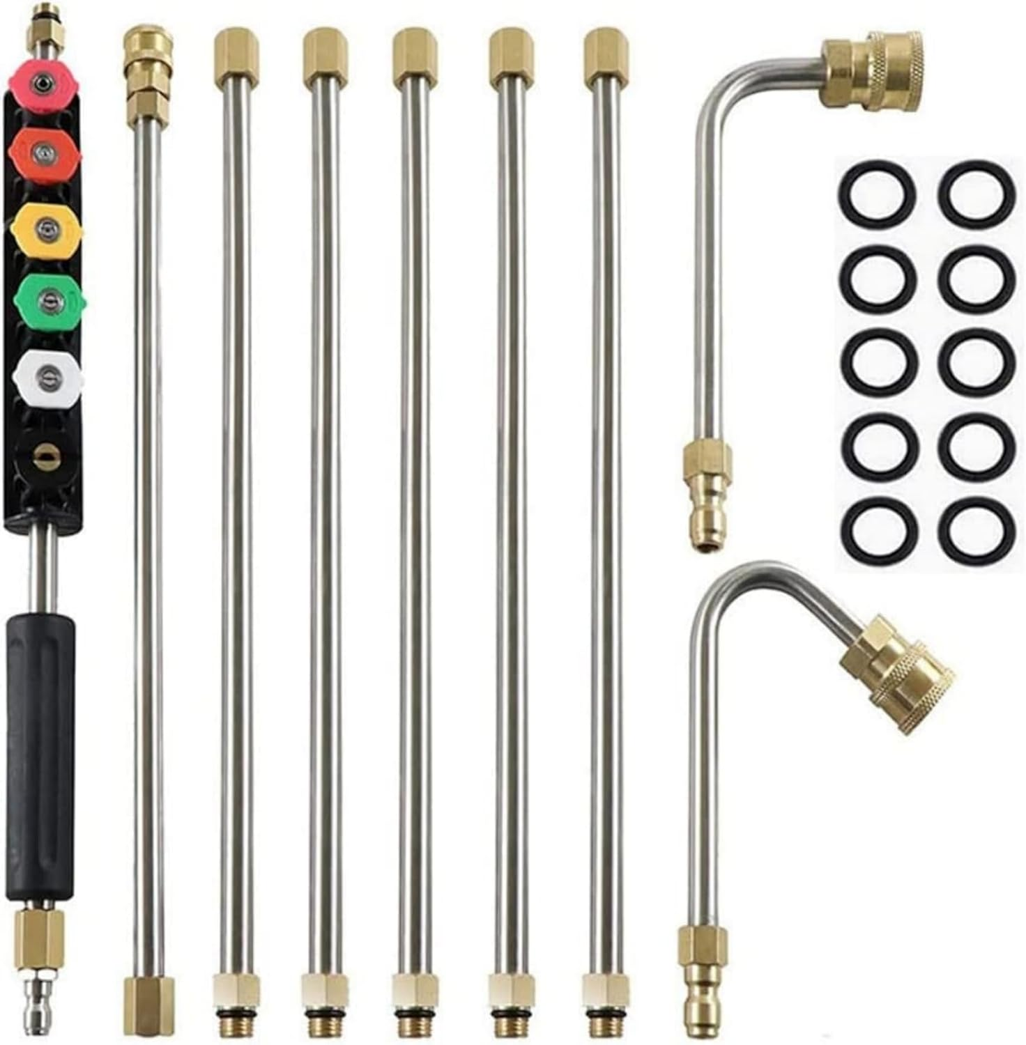 Gutter Cleaning Tools Pressure Washer Extension Wands - 120 Inch Telescoping Power Washer Gutter Cleaning Tool with 6 Nozzle Tips, Window Cleaner Attachment image number 4