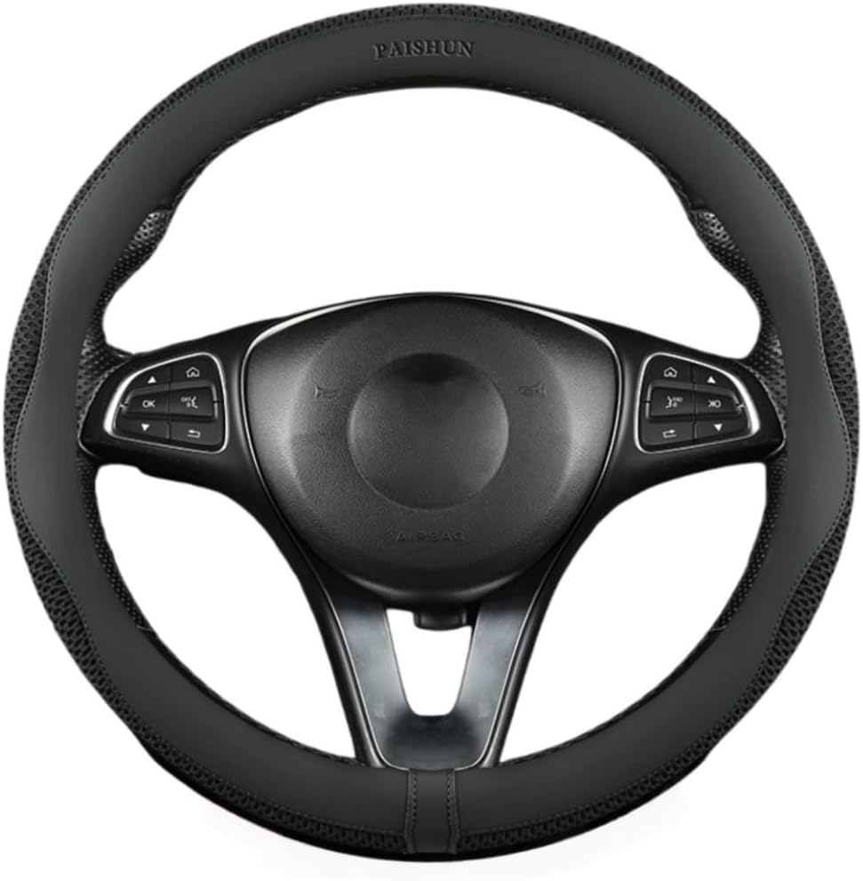 Car Steering Wheel Cover, Universal 15 Inch, Microfiber Leather, Breathable, Anti-Slip,Warm in Winter and Cool in Summer