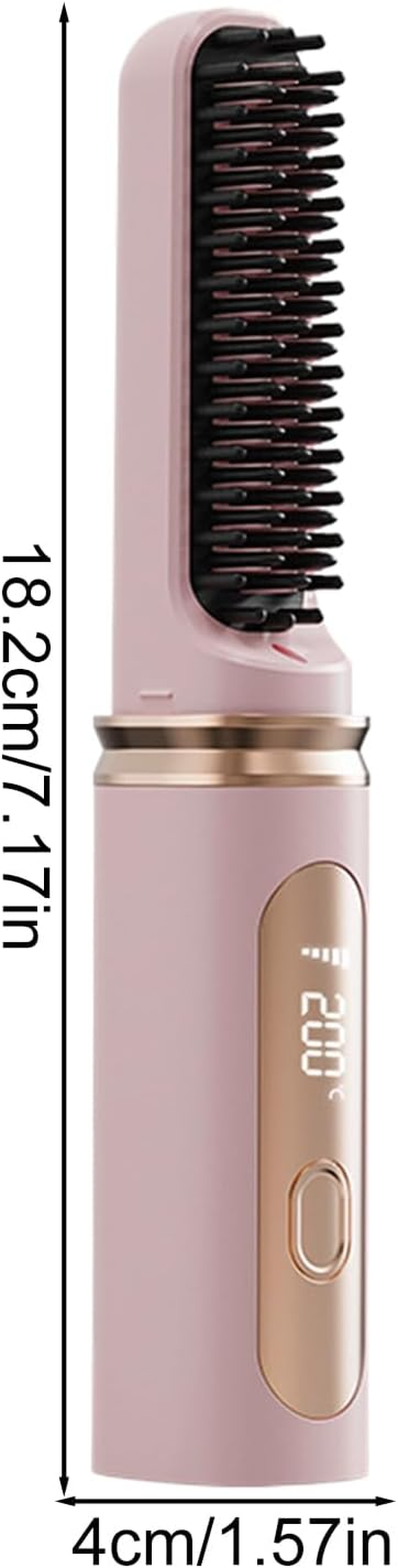 Zjhukfmc Brush Straightener for Women - Cordless Hair Straightening Brush - Fast Heating Rechargeable Curling Iron with Adjustable Temp, Less Heat Damage Curler for Women Home Travel - Blue image number 4