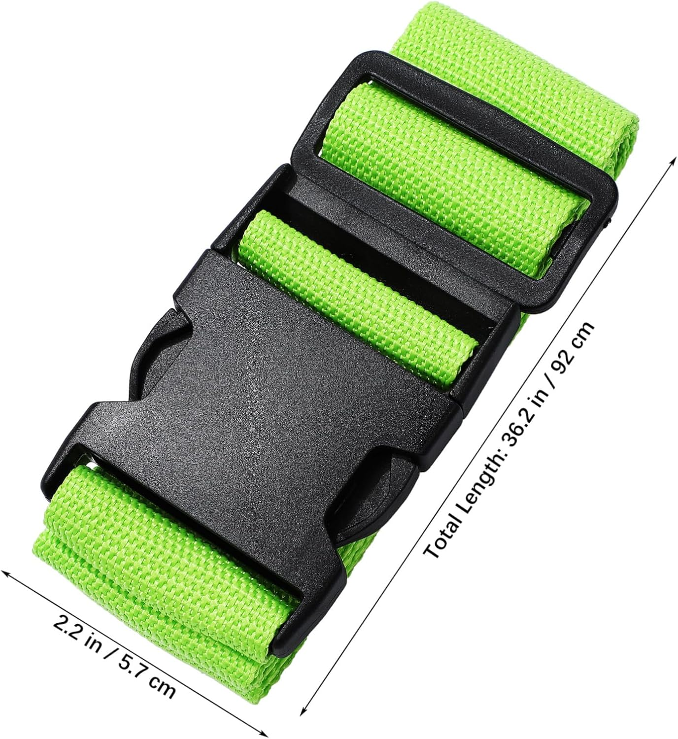 MINAOLULUS 4Pcs Adjustable Fluorescent Green Luggage Straps with High Strength Tear Resistant Suitcase Wraps for Secure Travel Visible to Prevent Accidental Opening image number 3