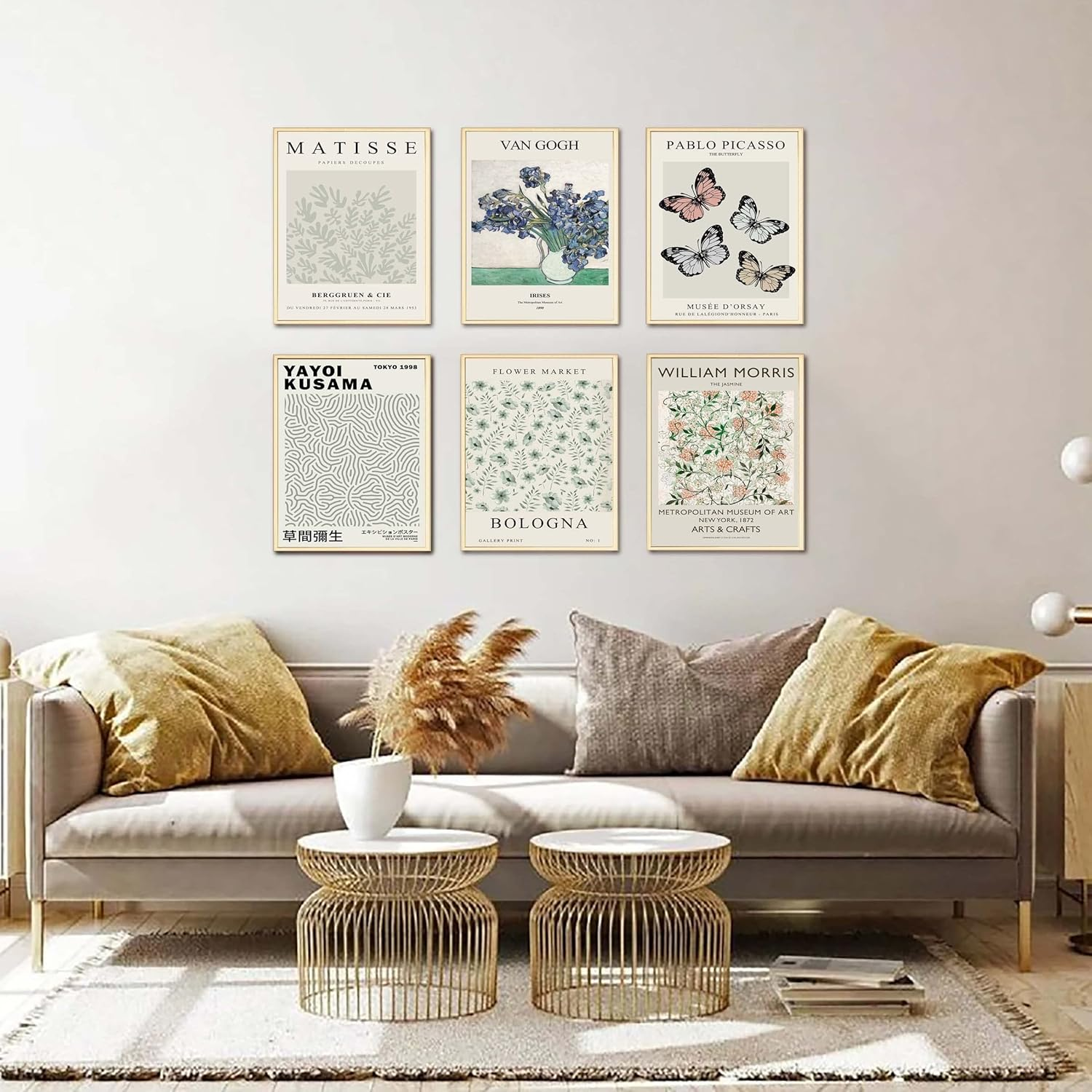 OKONZ Flower Market Poster Matisse Wall Art Prints Set of 6 Boho Art Prints Danish Pastel Colorful Floral Wall Decor for Bedroom Bathroom Living Room Decoration（8 X 10 Inch Unframed） Style (1) image number 2