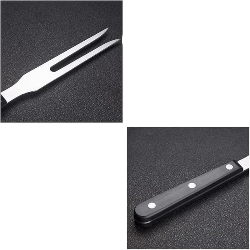 Carving Fork Pot Forks Stainless Steel Meat Serving Fork with Plastic Handle Serving Grill Fork Black Handle Barbecue Fork for BBQ Kitchen Turkey Roast Dinner Party Festival 3Pcs.（Black） image number 4