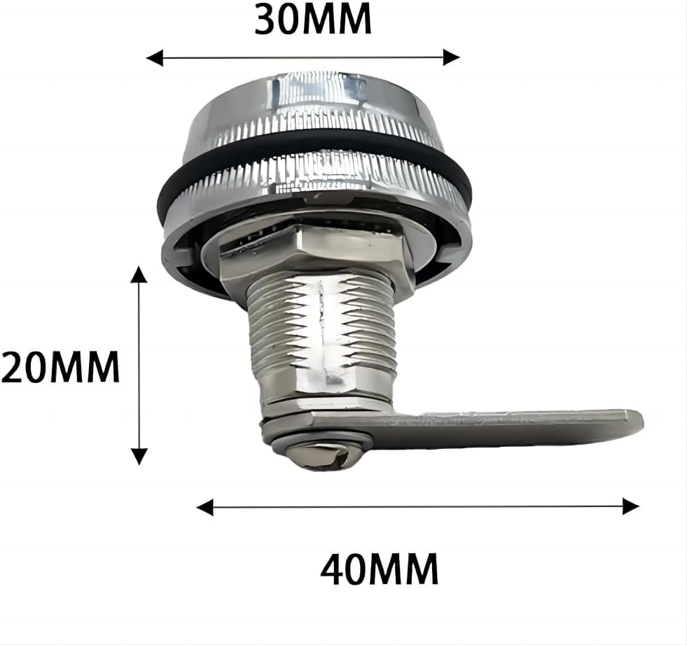 Combination Cam Lock Password Coded Lock, 2 PCS Security Cabinet Cam Lock 3/4 Inch Cylinder Chrome Finish Drawer File Cabinet Lock for Office Home Mailbox Door Storage Cabinet image number 4