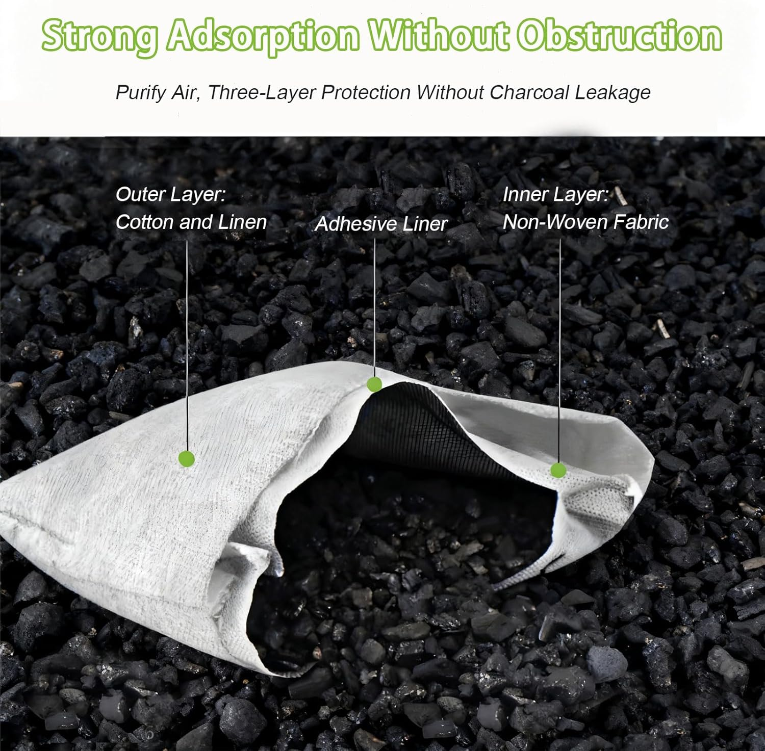 12 Pack Bamboo Charcoal Air Purifying Bags &ndash; Activated Charcoal Odor Absorber & Moisture Absorber for Home,Car,Closet,Shoes | Natural Pet & Room Deodorizer,Car Freshener,Odor Eliminators image number 1