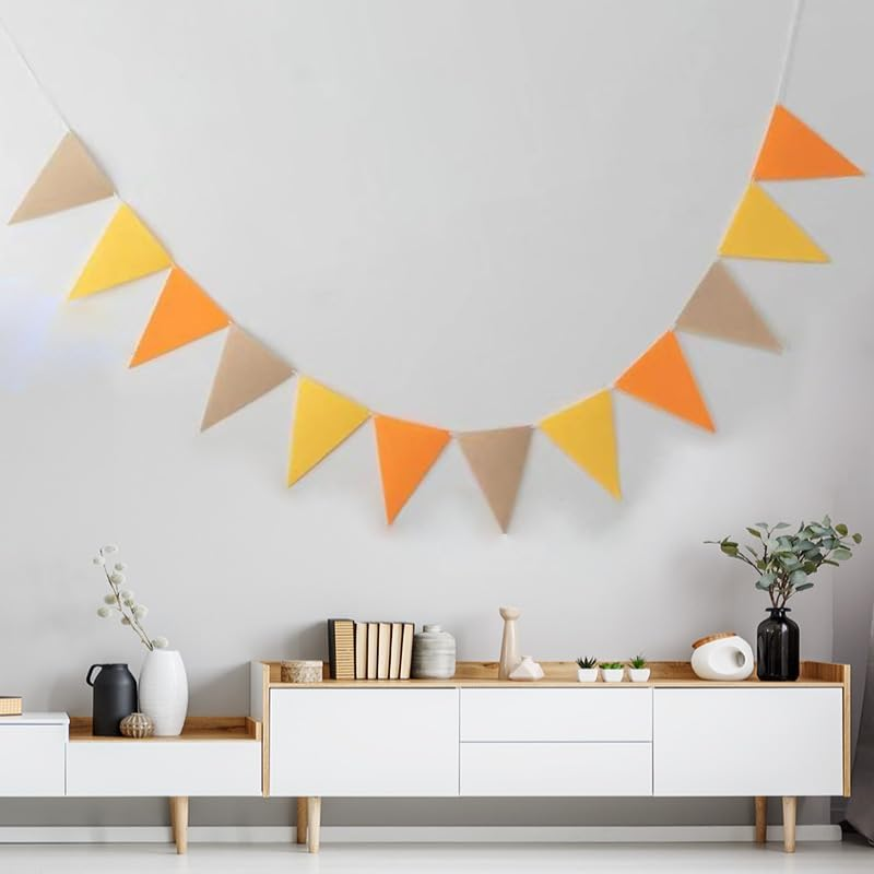 48Pcs Rainbow Pennant Banner, Betterjonny 4 Pack Felt Fabric Flags Pennant Banners Triangle Flag for Party Wedding Christmas Birthday Bedroom Decoration image number 2