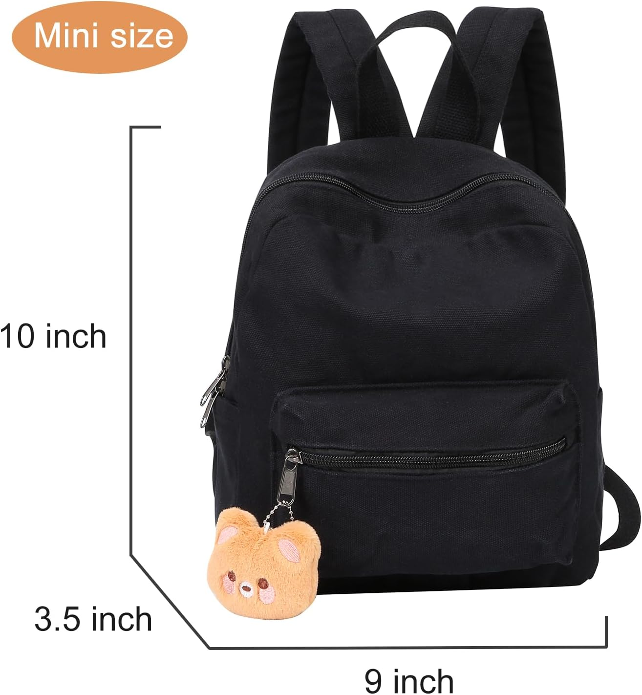 Phaoullzon Girls Mini Backpack Purse for Teens Kids Small Canvas Backpacks with Bear Pendant image number 3