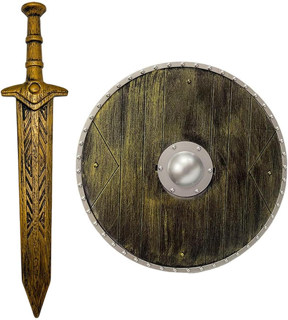 ZHER-LU Plastic Sword & Shield Spartan Combat Shield and Sword Costume Accessory Medieval Knight Toy,Halloween Cosplay image number 4
