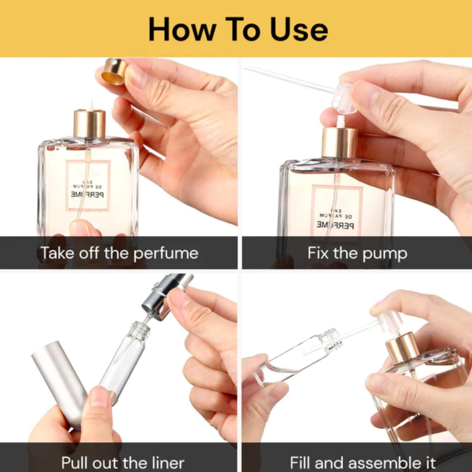 EZONEDEAL Mini Refillable Perfume Portable Atomizer Bottle Refillable Perfume Spray, Refill Pump Case for Traveling and Outgoing 5 ML (Silver) - Rose Gold image number 2