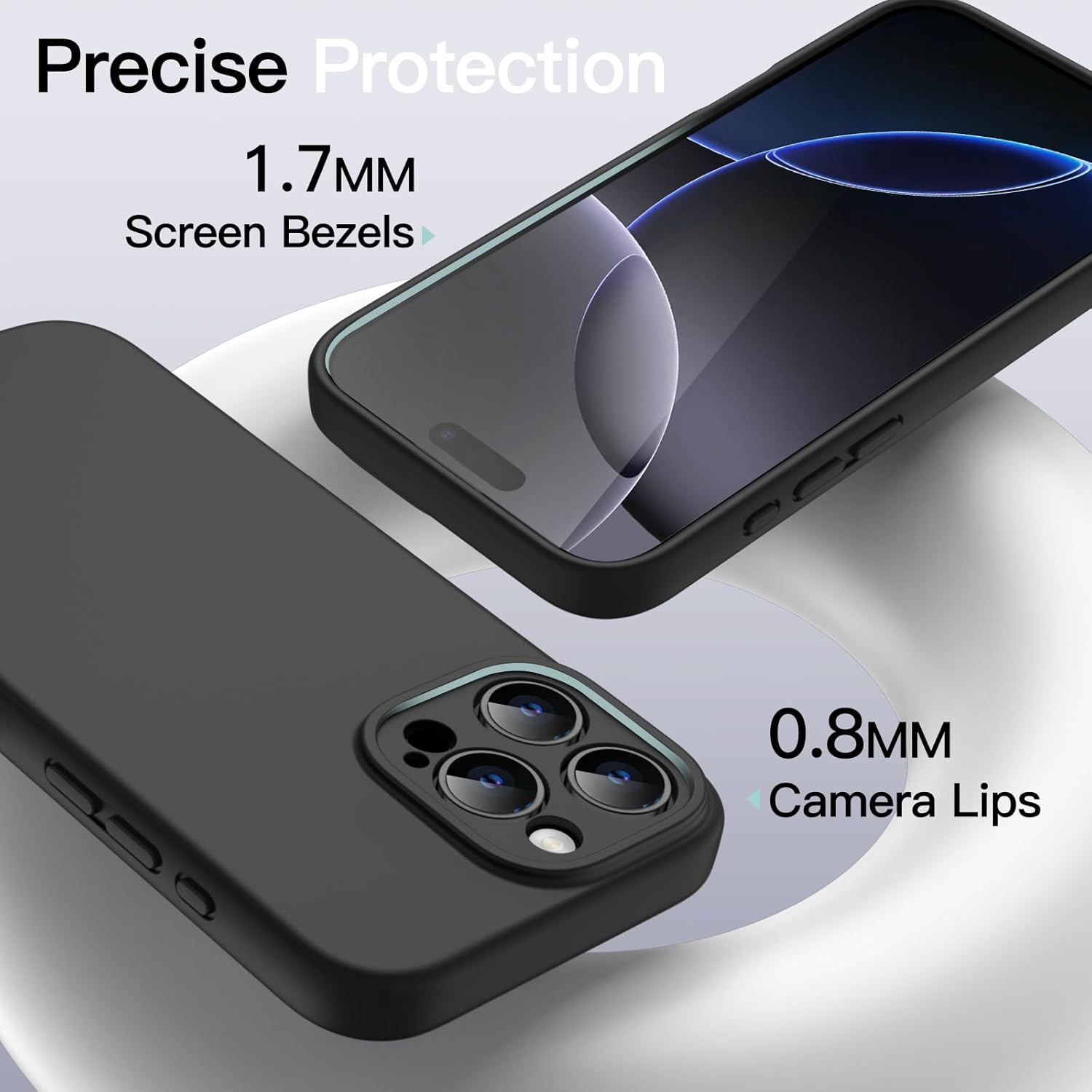 Jetech Magnetic Silicone Case for Iphone 16 Pro 6.3-Inch, Compatible with Magsafe, Silky Soft Touch, Shock Absorbing Phone Cover with Camera Lens Full Protection (Black) image number 3