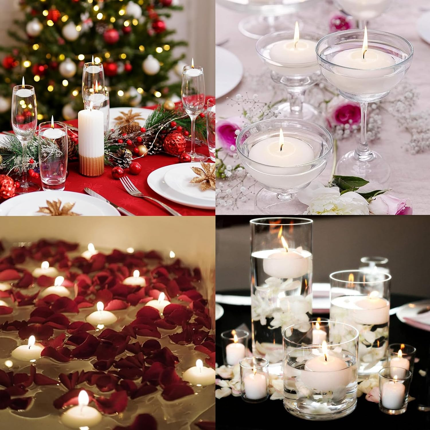 Pack of 42 Floating Candles, White: 3.7 X 1.6 Cm, Smokeless Floating Candles, Fragrance-Free, Decorative Floating Candle, Unscented, for Wedding, Dinner, Christmas, Valentine'S Day, Pool image number 5