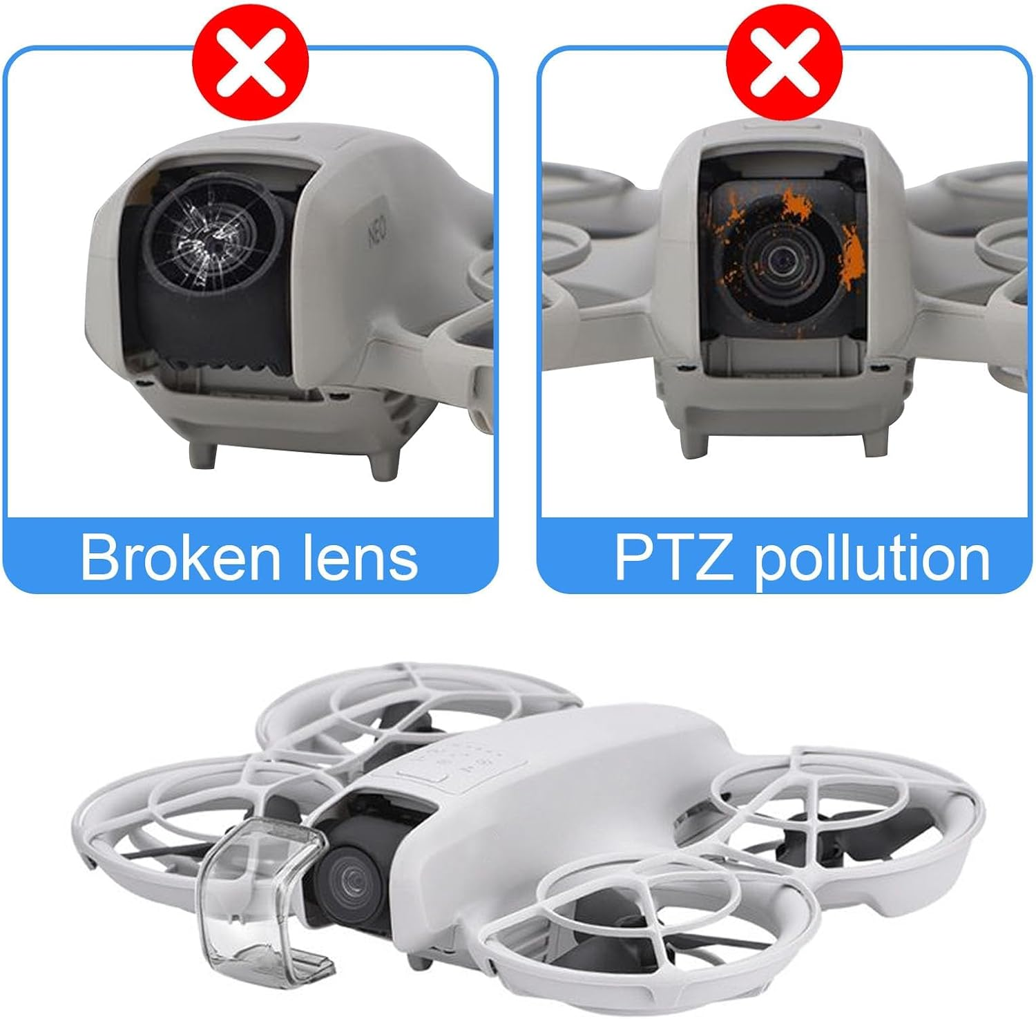 2 Pack Accessories Gimbal Protection Accessories for DJI Neo, Gimbal Cover for DJI Neo Drone, Anti-Collision Protection for DJI Neo Drone Accessories, Gimbal Anti-Collision Protector for DJI Neo image number 1