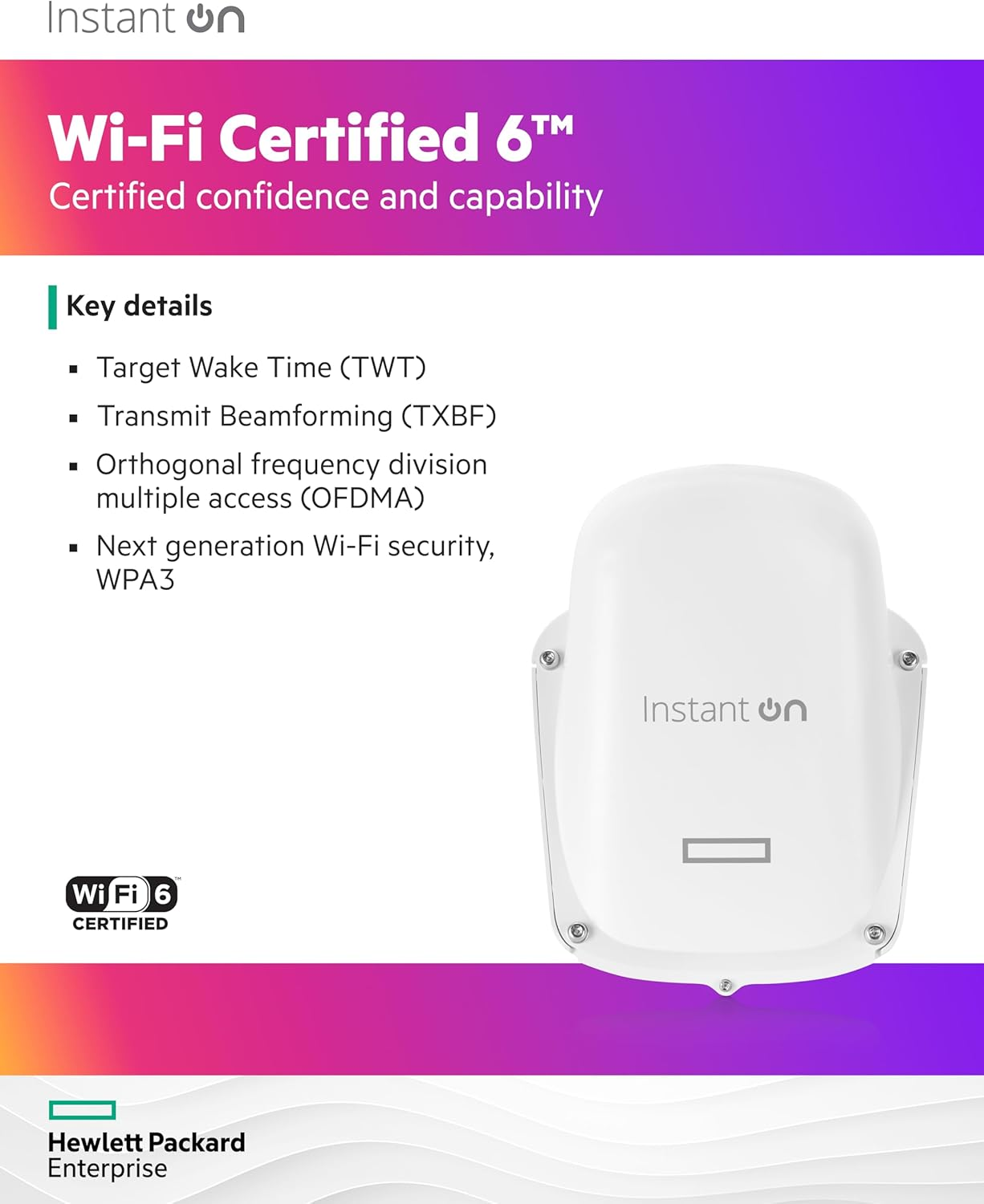HPE Networking Instant on Access Point AP27 2X2 Wifi 6 Outdoor Wireless Access Point | Power Source Included | AU Model (S1T43A#ABG) image number 4