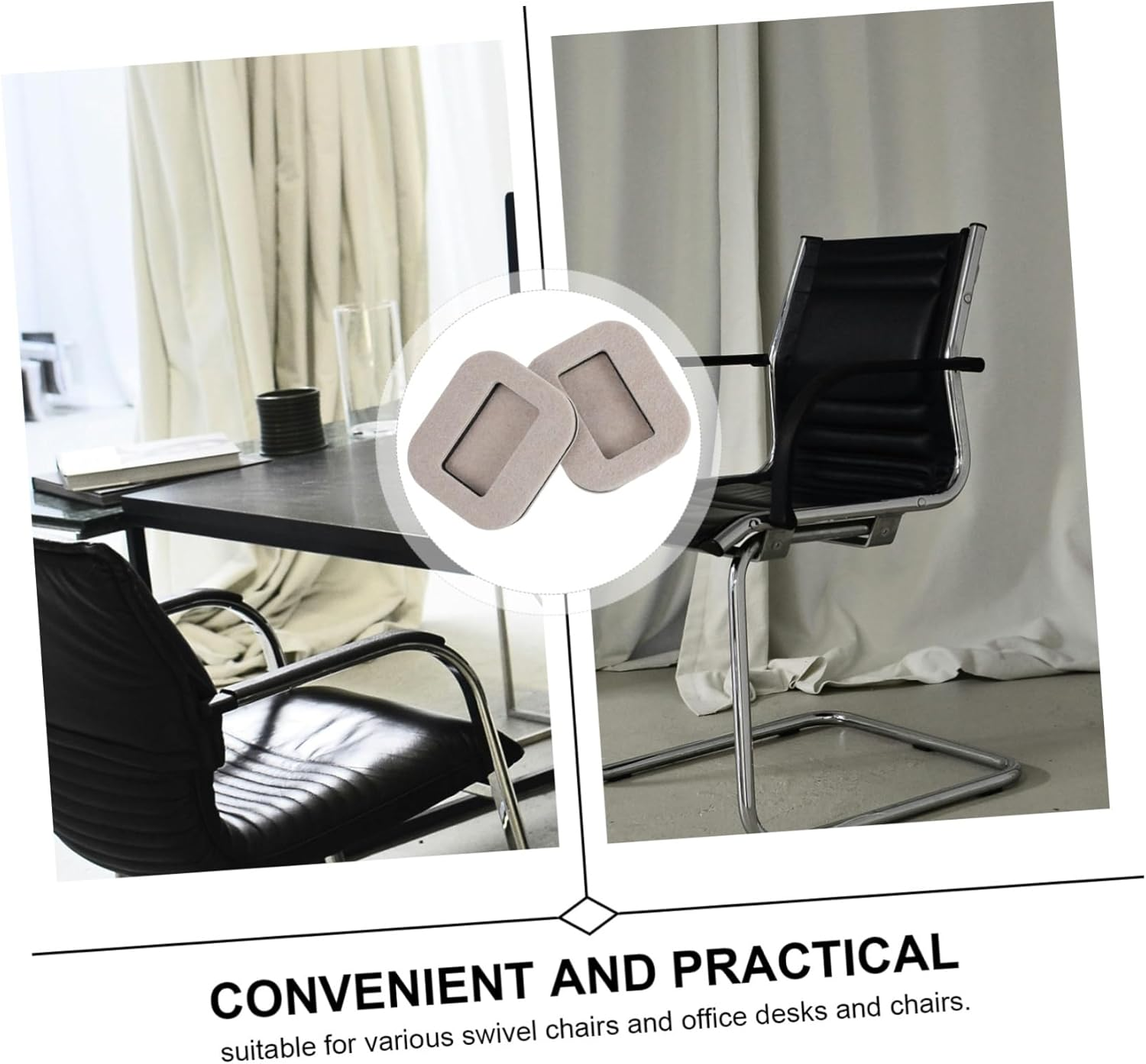 5Pcs Non-Slip Furniture Pads Felt Caster Cups for Hard Floor Protection Easy to Install Noise Reducing for Chairs Tables and Cabinets image number 5