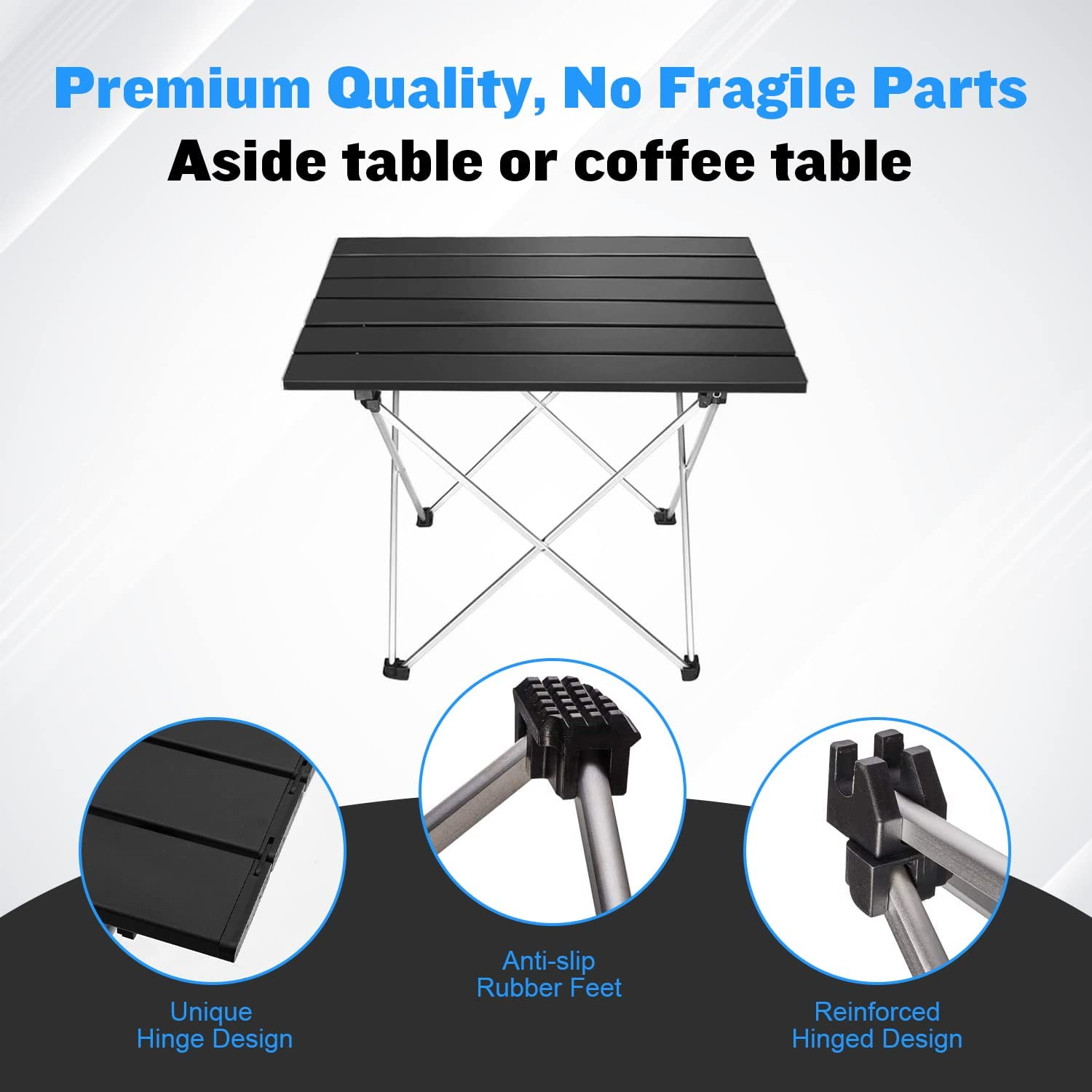 Folding Camping Table Portable Lightweight Beach Table for Sand Outdoor Foldable Side Table Ultralight Aluminum Picnic Table with Carry Bag image number 5