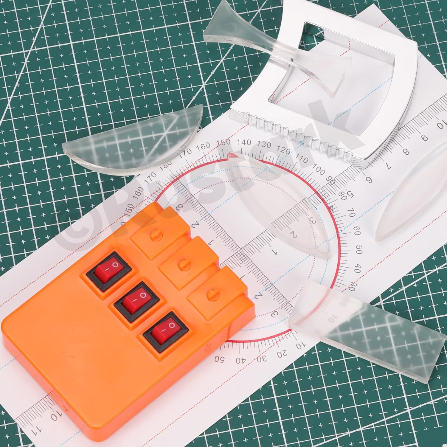 Rustark 1 Set Physics Optical Experiment Kit Prism Lens Optic Reflector Refraction Optics Three Light Source Teaching Demonstration Equipment Optical Physics Kit for Teacher Student Education image number 5