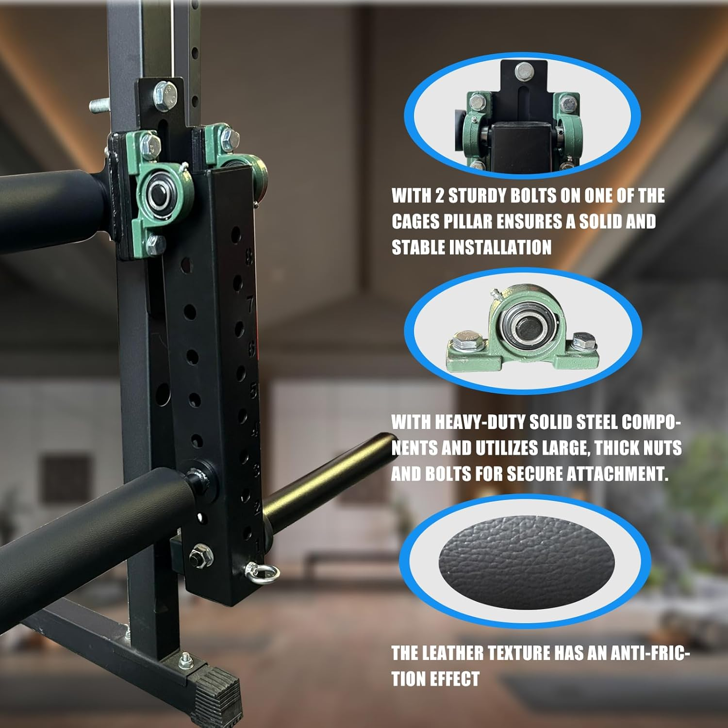 BLUSLM Power Rack Mounted Leg Extension and Curl Machine for Home Gym Equipment, Adjustable Leg Extension Attachment, Leg Press Attachment for Lower Body Leg Muscle Training image number 5