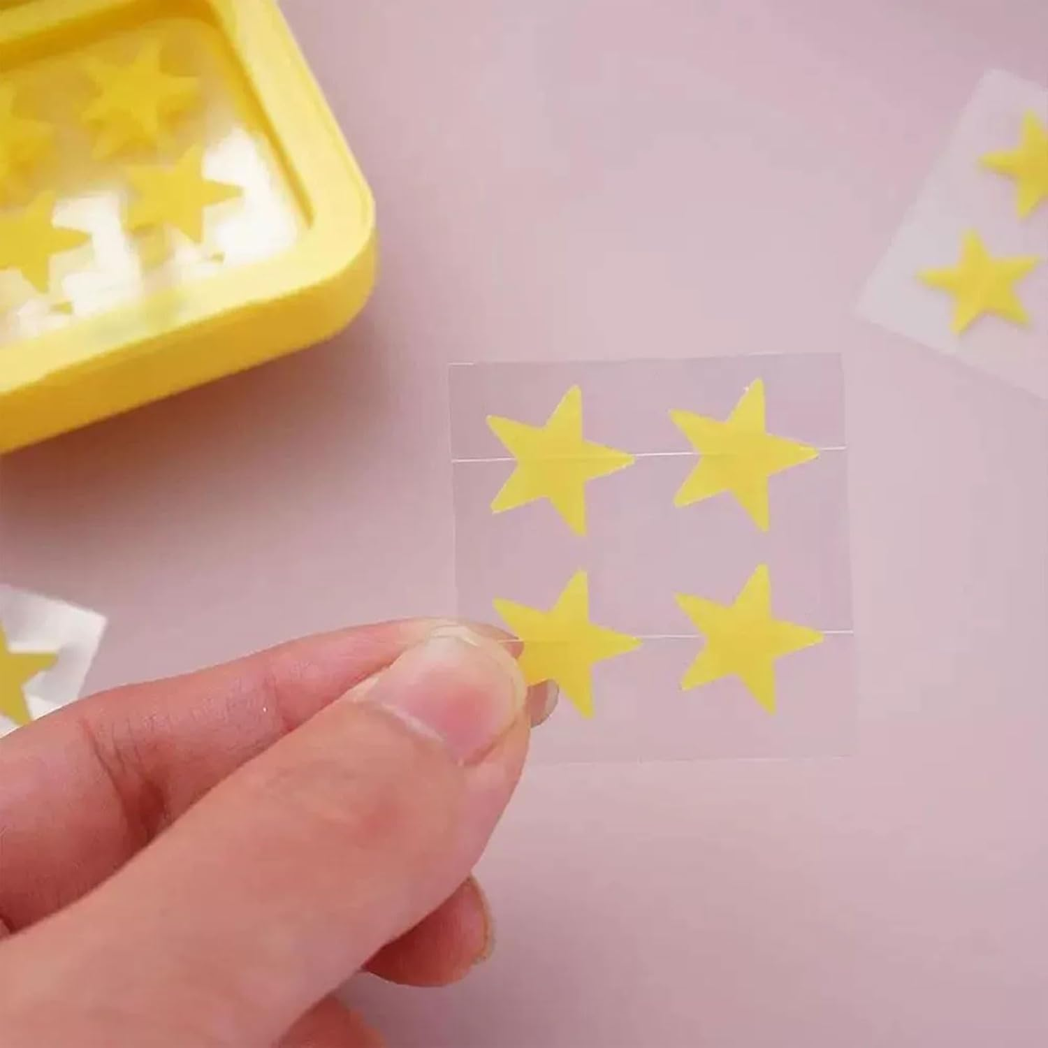 RIBHNXHI Big Yellow Hydrocolloid Pimple Stickers Absorb Fluid Reduce Inflammation Cute Star Shape Vegan Cruelty Free Skincare Pack of 32 image number 4