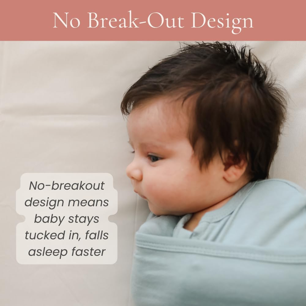 Emb&eacute; 2-Way Starter Swaddle Blanket, 2.5KG - 7 KG, 1.0 TOG, Nappy Change W/O Unswaddling, Legs in and Out Design, Warm up or Cool down 100% Cotton, 0-3 Months (Angle Stripe) image number 7