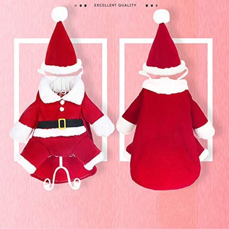 CENZICOM Pet Christmas Costumes Dog Cat Christmas Santa Suit Pet Cosplay Costumes (X-Large) image number 3