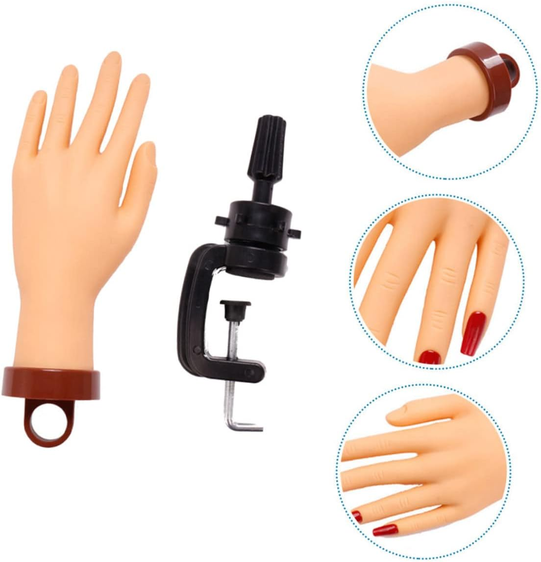 Baluue Nail Art Training Tool Manicure Model Hand Portable Nail Accessories Set image number 2