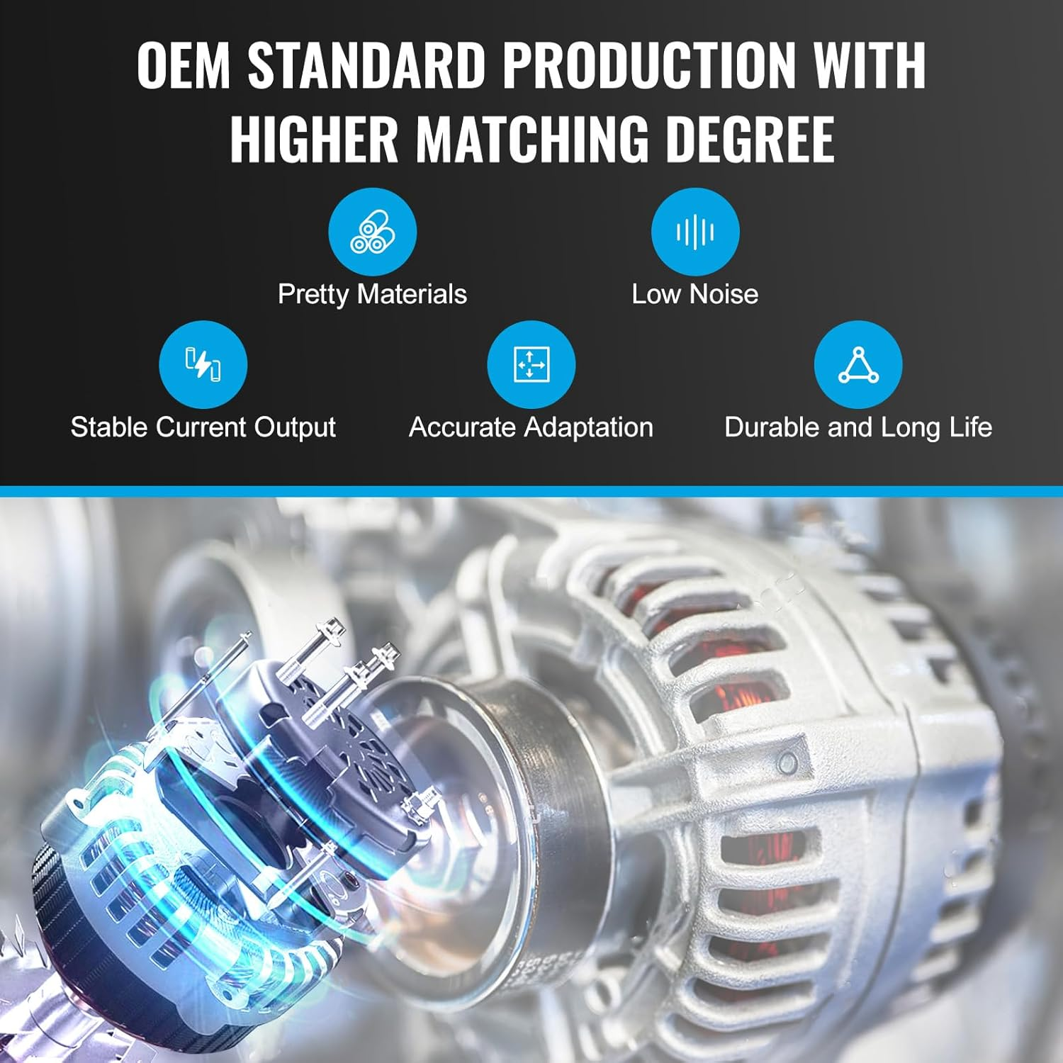 12V 130A Alternator Compatible with Toyota Hiace TRH201 TRH221 TRH223 2.7L 2TR-FE Petrol 05-15