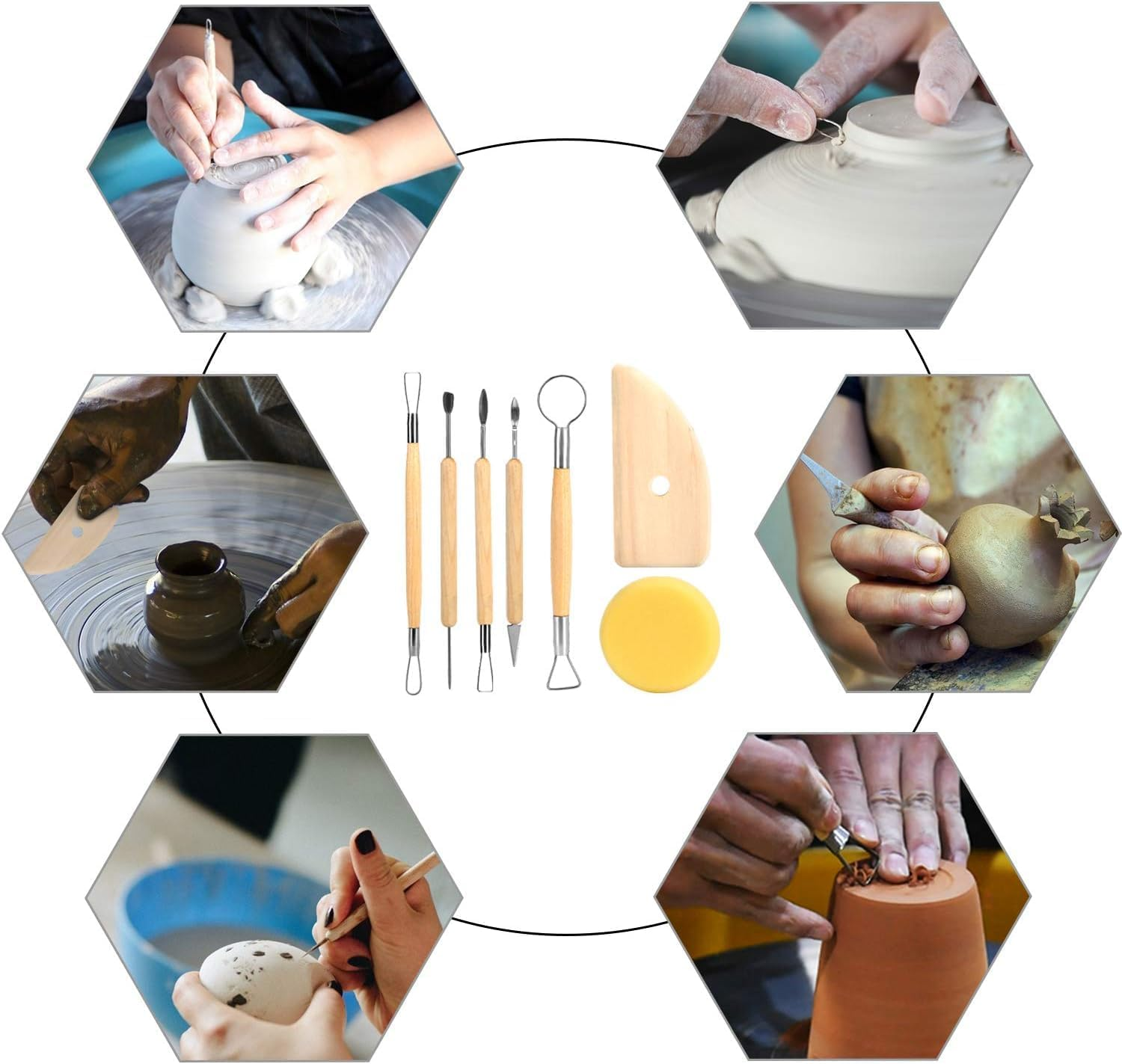 Pottery Tools Clay Sculpting Tools, 27 PCS Pottery Clay Sculpting Tool,Clay Tool Pottery Tool Polymer Clay Sculpting Tools,Clay Sculpting Tool Pottery Carving Tool, Clay Sculpting Carving Pottery Tool image number 2