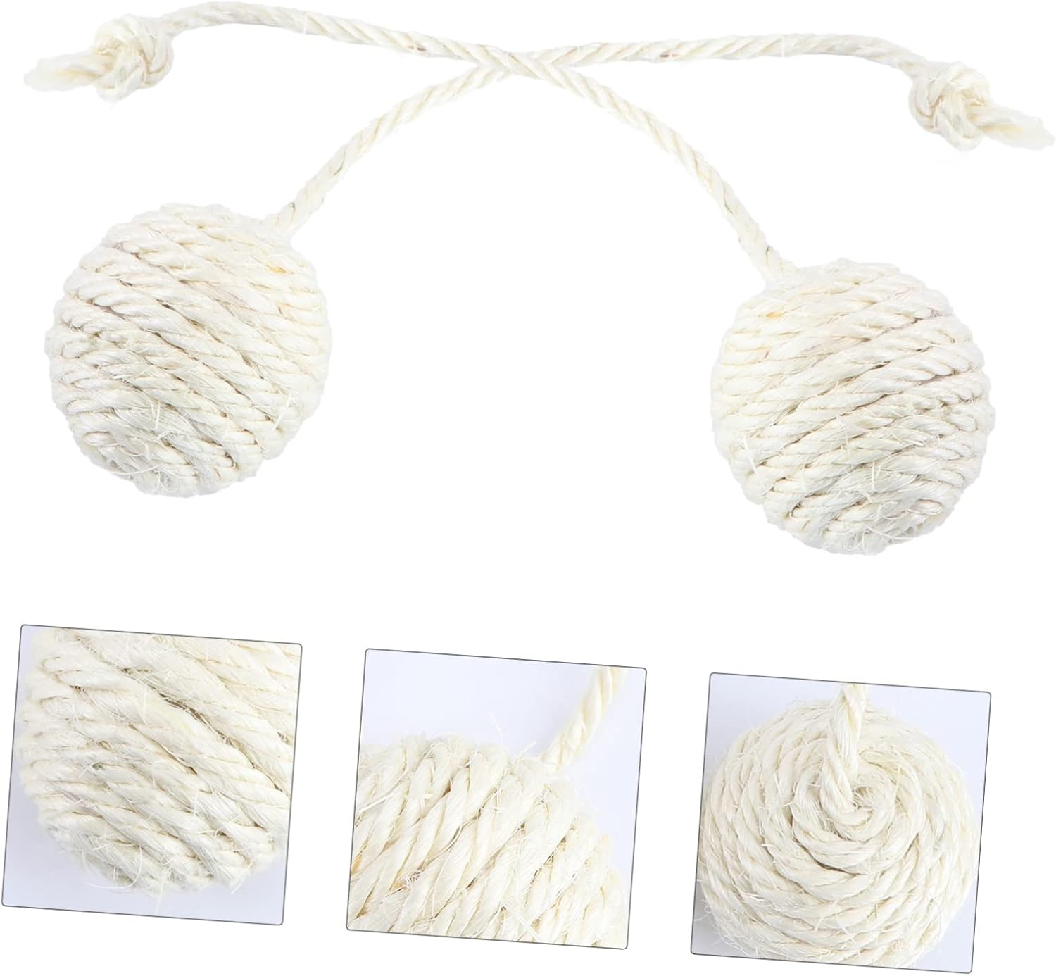 Mipcase Pack of 10 Cat Teasing Entertainment Cat Ball Hanging Toy Shelf Balls Toy Crawling Rack Toy - Sisal Exercise Biting Novelty Self Entertainment