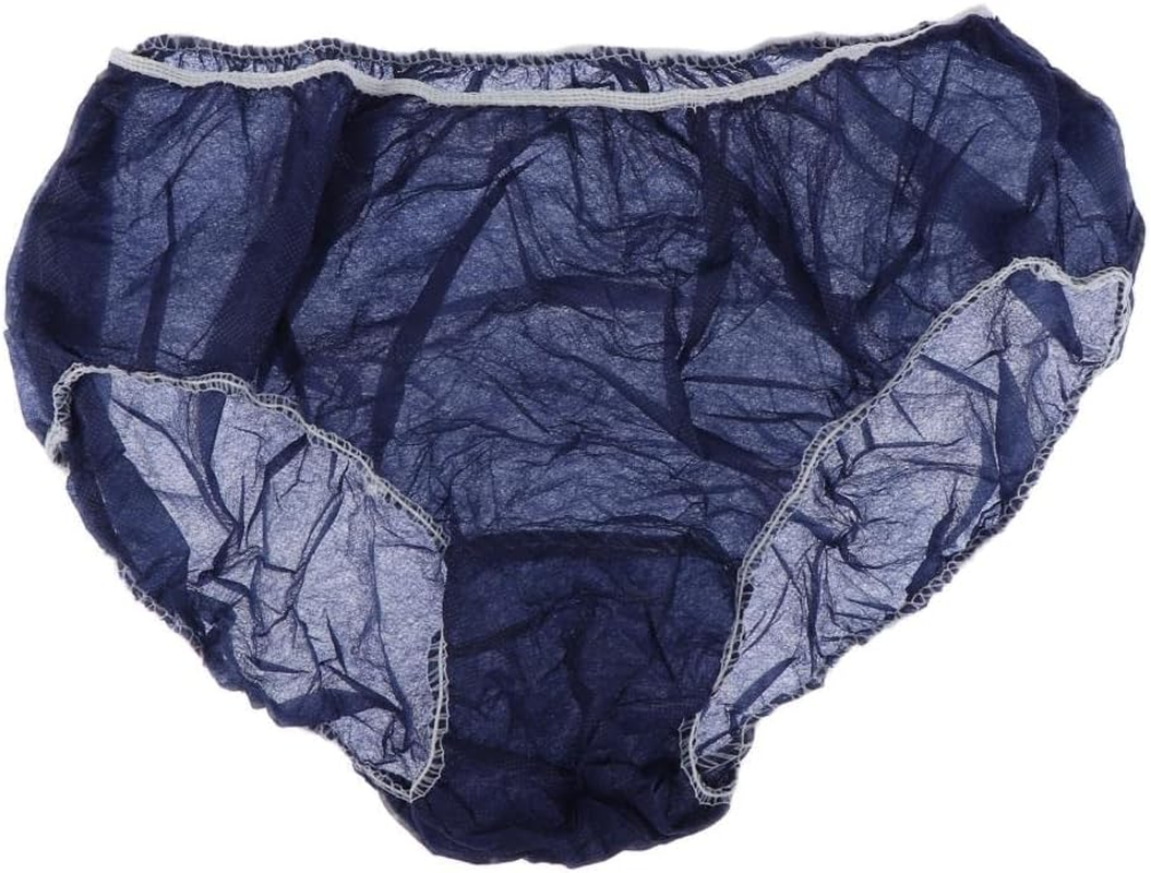 Eigell Pack of 50 Non-Woven Disposable Panties for Women & Men, plus Size Travel, Sports - Moisture Wicking & Breathable Fabric, Blue image number 4