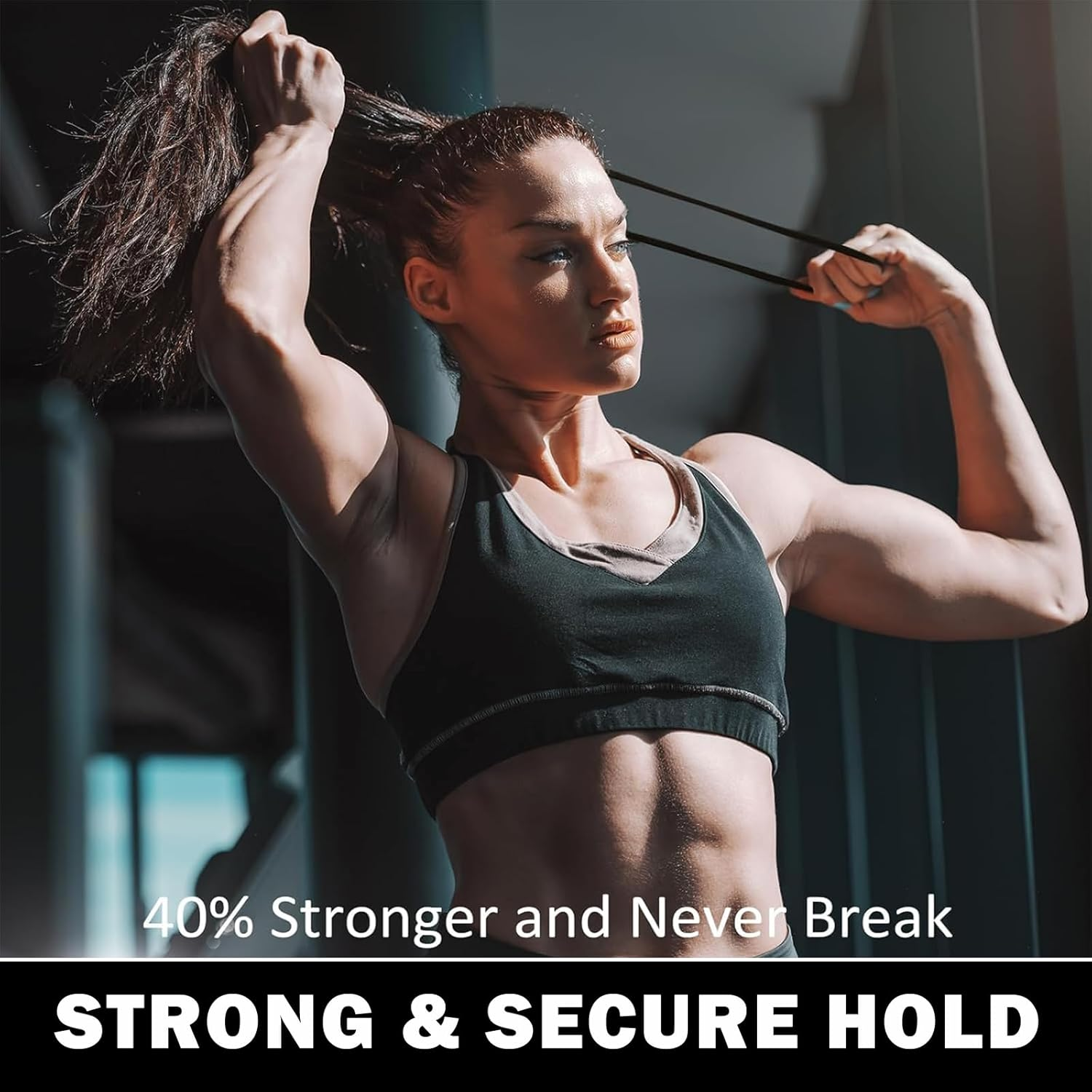 Pack of 25 Large Cotton Hair Bobbles Wide Elastic Hair Bands without Metal Non-Slip Seamless Ponytail Bands for Thick, Curly and Heavy Hair (Black) image number 3