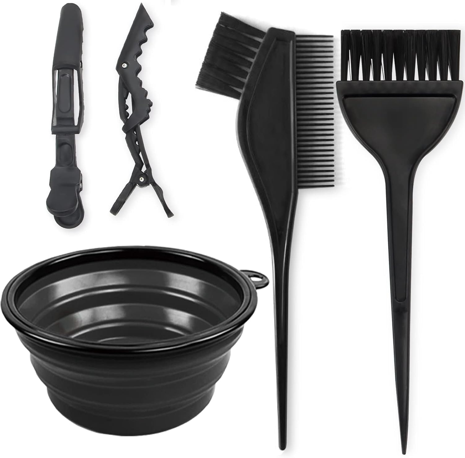 Professional Hair Coloring Kit, 5 Piece Set with Mixing Bowl, Tinting Brushes, Hair Clips, Salon Hair Dye Application Tools image number 1