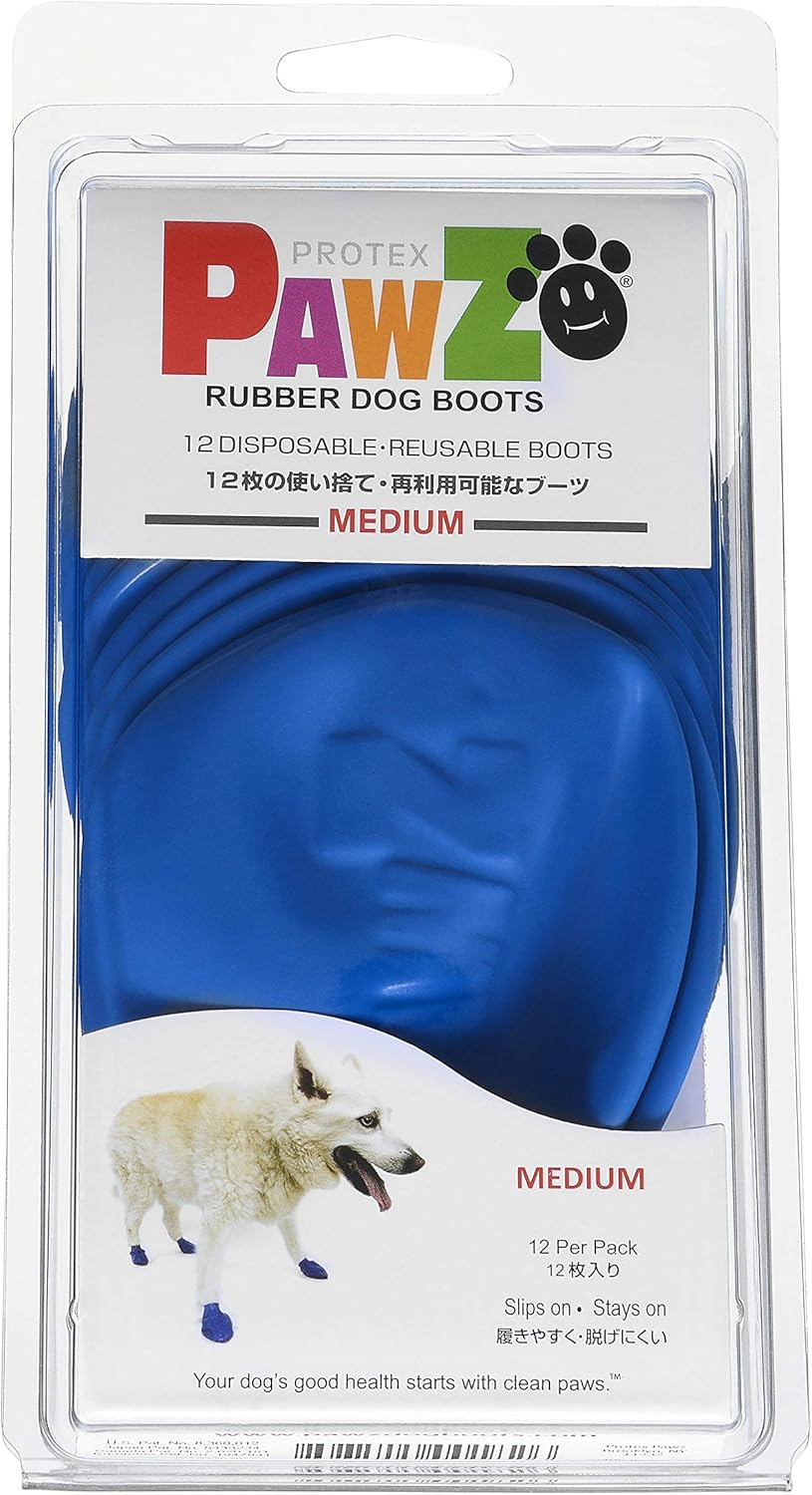 PAWZ Rubber Dog Boots Japanese Limited Package Blue M Size image number 3