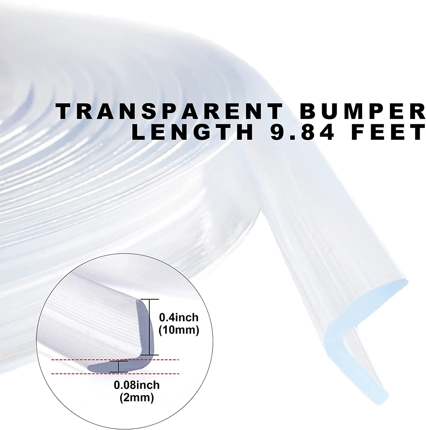 Baby Proofing - Corner Protector for Baby, 9.84Ft 100% Silicone Edge Protector with Double-Sided Tape - Soft Corner Protectors for Furniture against Sharp Corners for Cabinet, Table, Drawer image number 6