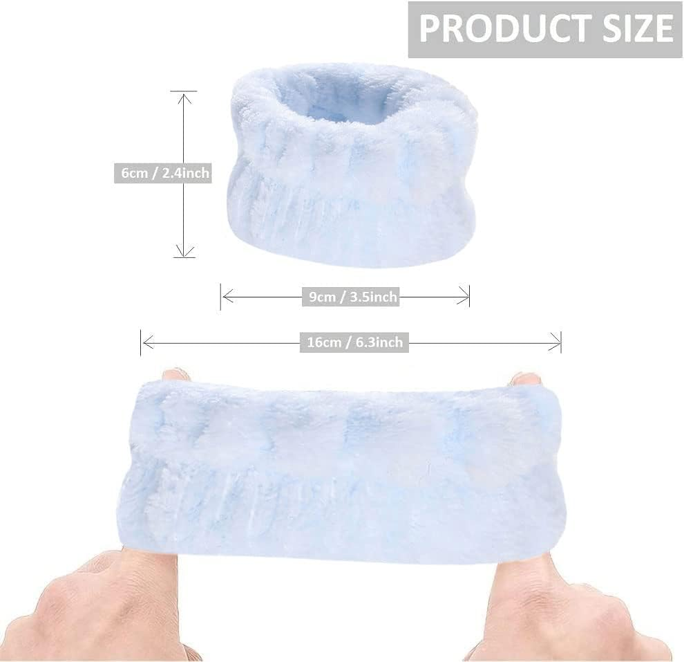 PEARLISH Wristbands Wrist Towels for Washing Face and Skincare Spa, Microfiber Flannel Wrist Washband, Face Washing Wristbands for Women Girls, Prevent Water Flow down Your Arms and Floor