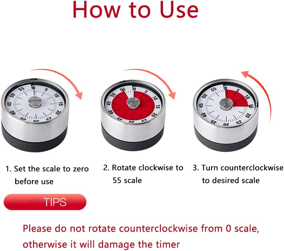 Mini Visual Timer for Kids and Adults - with Magnetic Backing, Time Management Tool for Kid Toddlers Teacher Kitchen Classroom Meeting - 6Cm/2.36Inch image number 6