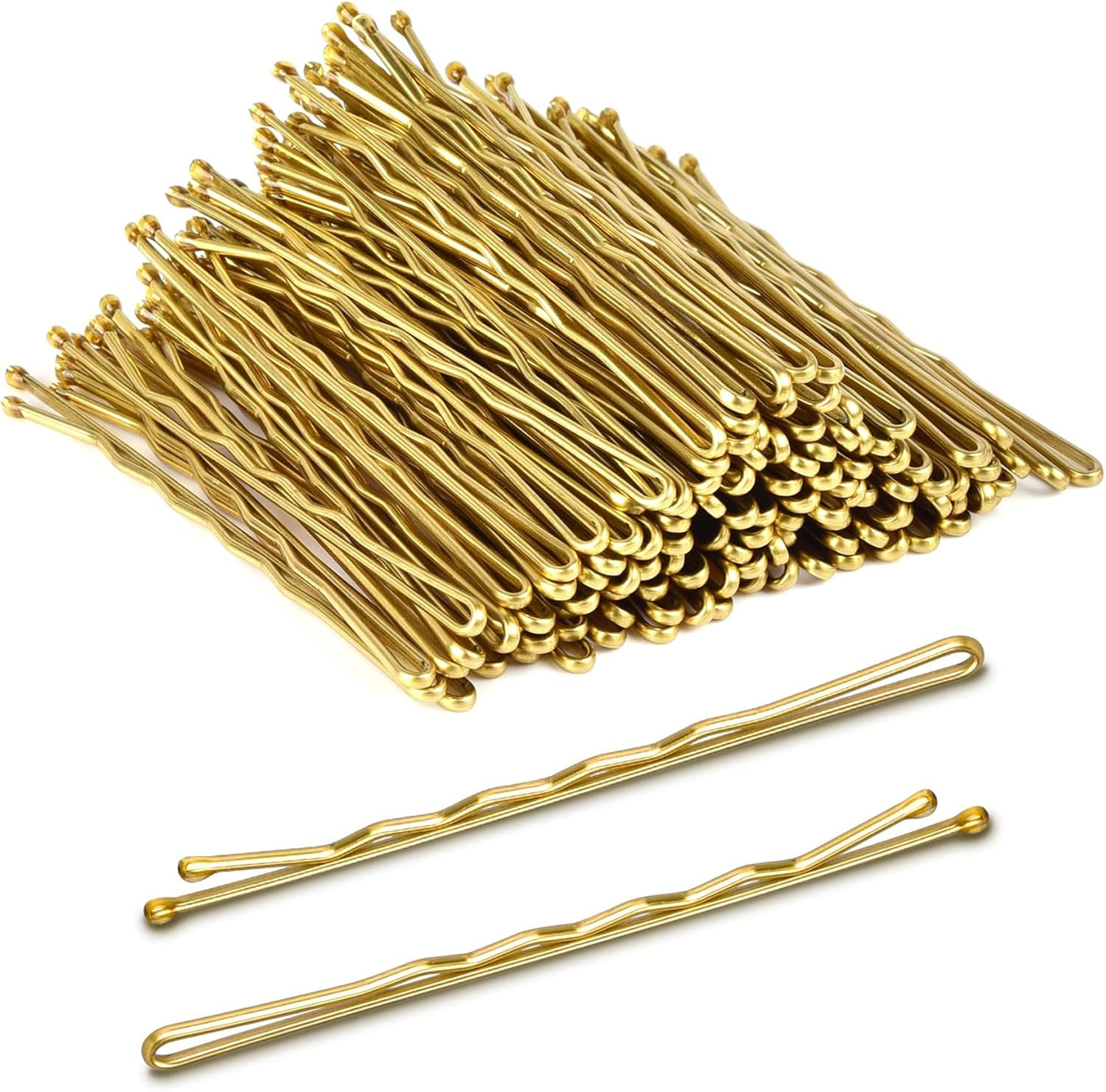 100 Pcs 2.2 Inch Bobby Pins Blonde, Gold Hair Pins, Medium Size Wavy Bobby Pin, Secure Hold Bobby Pins with Store Box, Hair Pins for Kids, Girls and Women image number 5