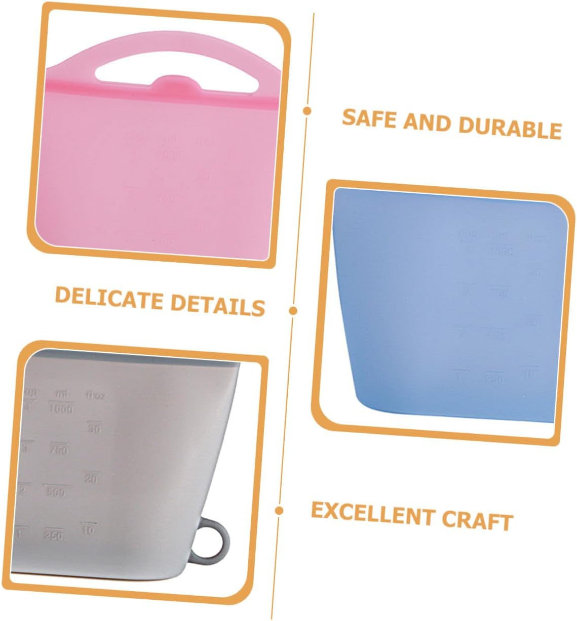 ULTECHNOVO 4Pcs Food Grade Silicone Fresh Keeping Bag Reusable Silicone Bags for Food Storage Kitchen Use image number 4