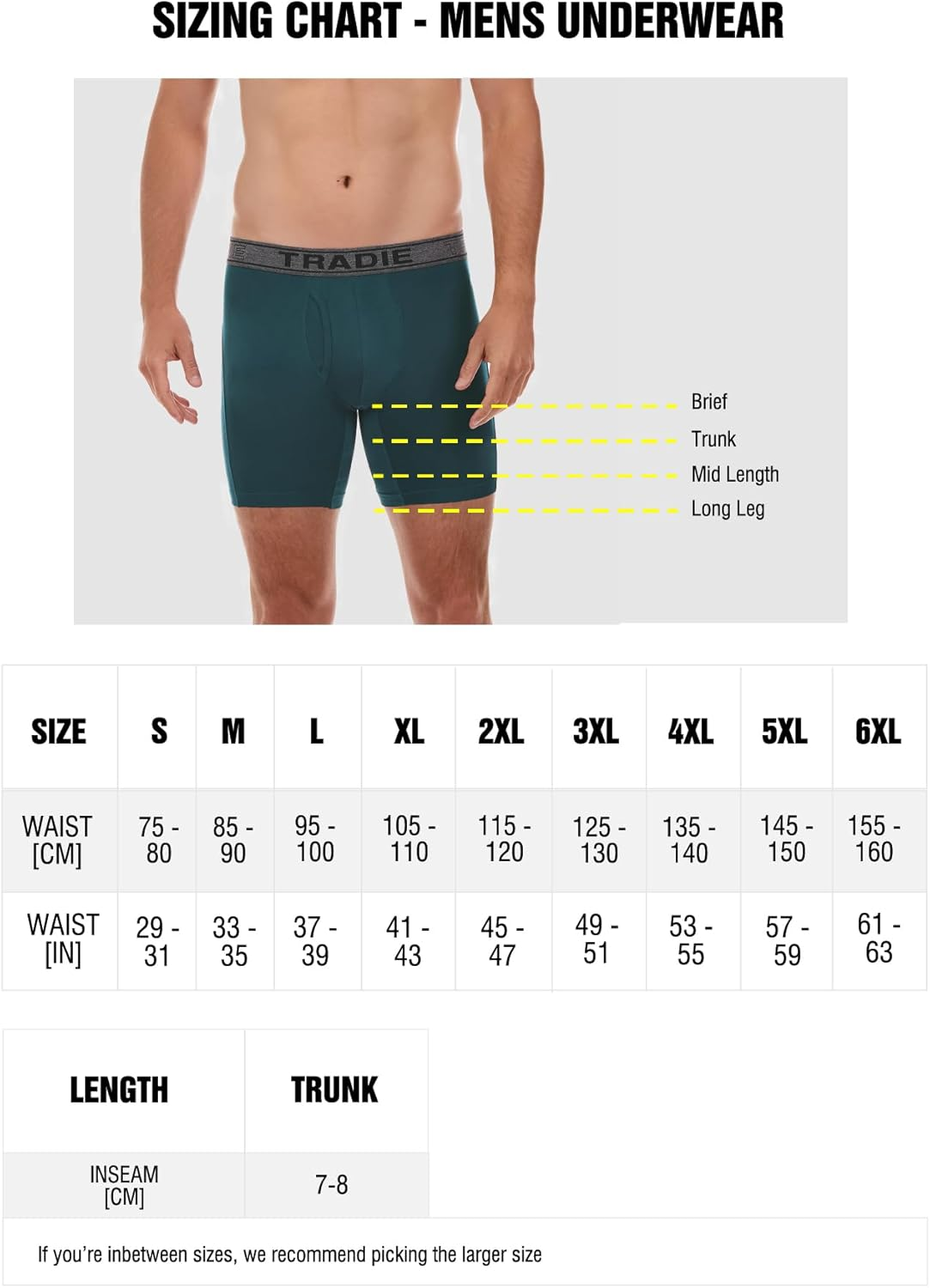 TRADIE Men'S Bamboo Fitted Trunk 3-Pack Mens Underwear, Soft, Comfortable, Breathable Mens Underwear, Boxer-Brief image number 4