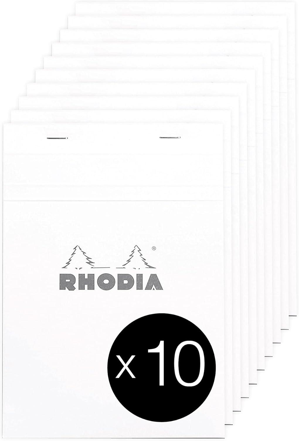 RHODIA 16559C - Stapled Notepad Dot Pad N&deg;16 Black - A5 - Dot Dotted - 80 Detachable Sheets - White Clairefontaine Paper 80 G/M&sup2; - Coated Card Cover - Pack of 10 Pads