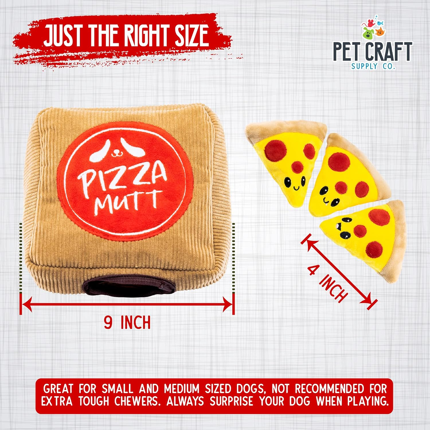 Pet Craft Multipiece Dog Toy- Pizza Box image number 5