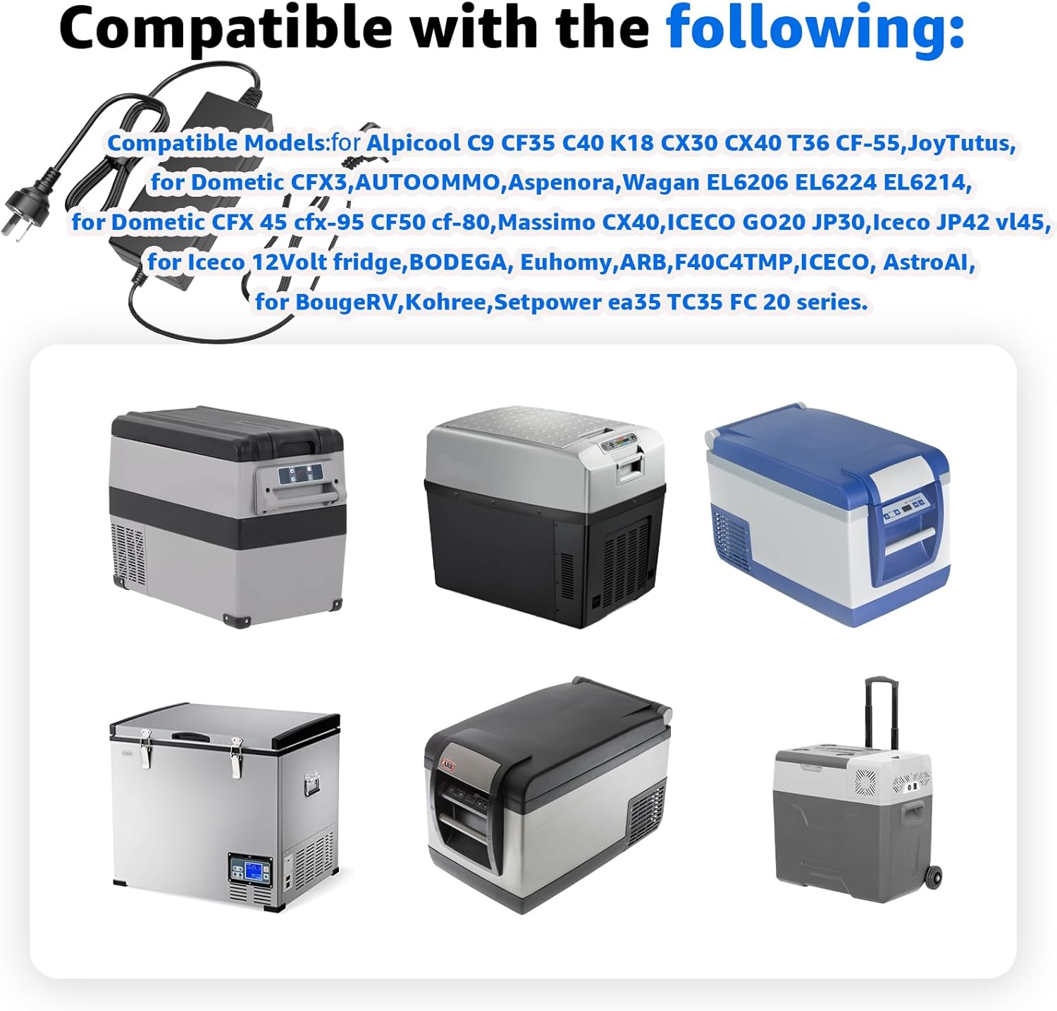 Hodeoo Universal 87W AC Power Adapter for Car Fridge Freezers - Compatible with Alpicool,Arb,Iceco,Dometic & More image number 6