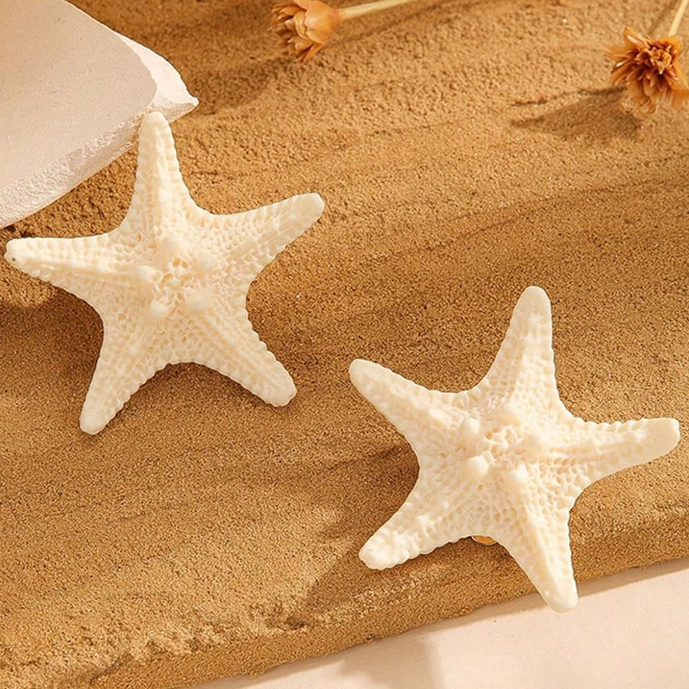 7 Pieces Starfish Hair Clips Kids, Resin Mermaid Hair Accessories, Crocodile Clips for Girls, Children'S Hair Clips Set, Starfish Decoration for Everyday and Parties, Beige image number 2